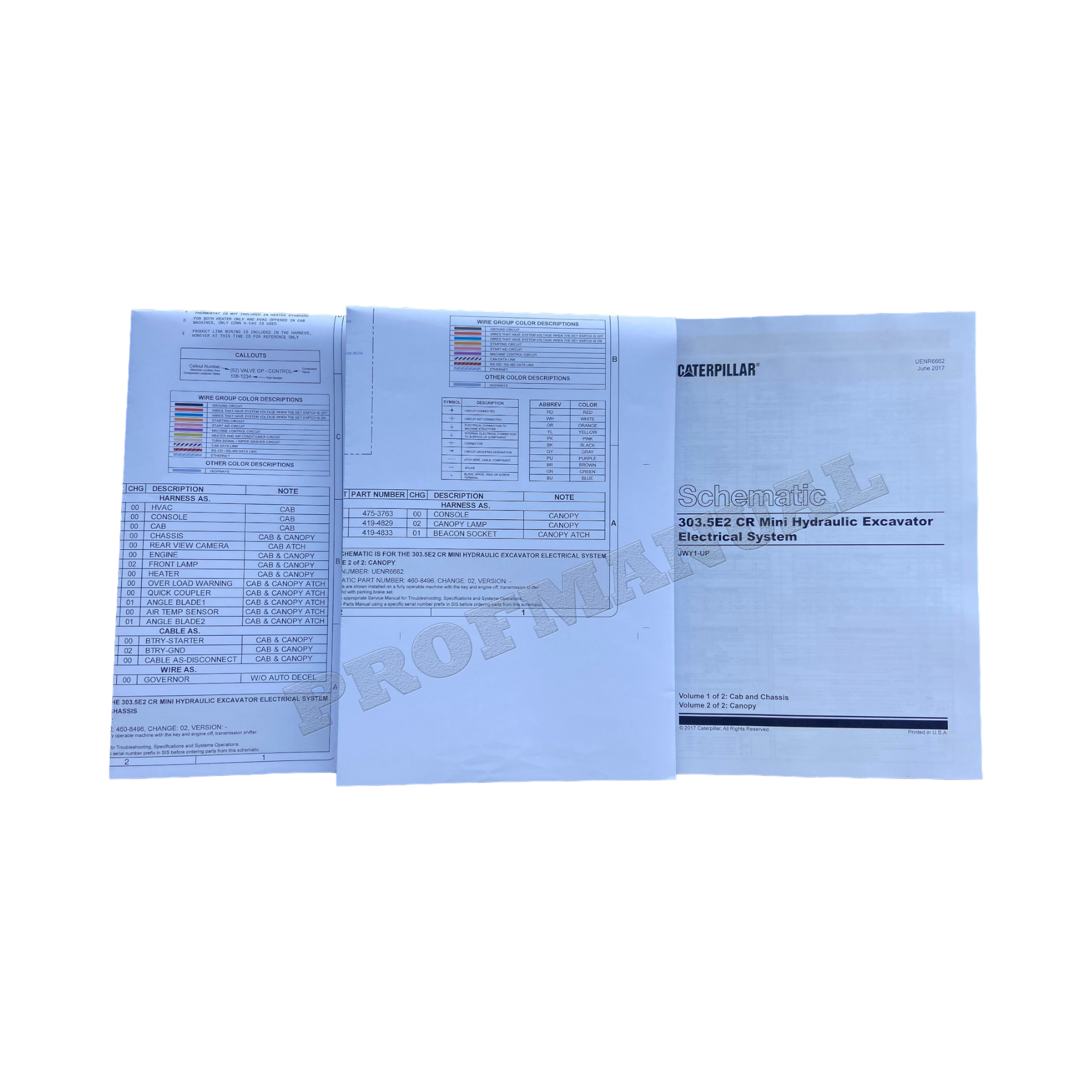 Manual de servicio esquemático del sistema eléctrico de la miniexcavadora Caterpillar 303.5E2 CR