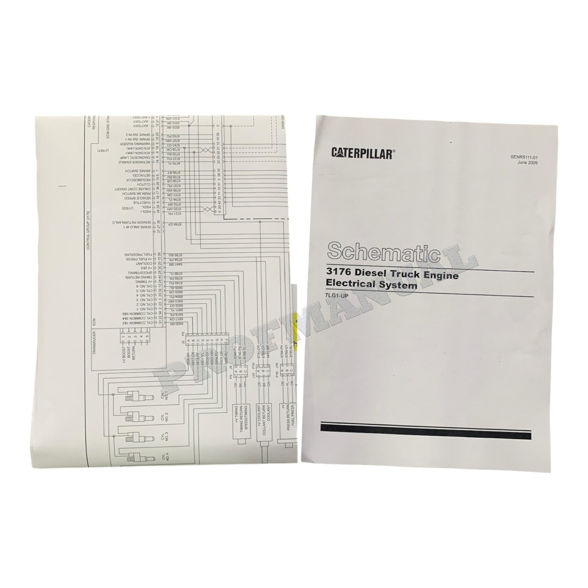 Manual de servicio completo del motor de camión Caterpillar 3176 15 libros + esquema *Enviar número de serie