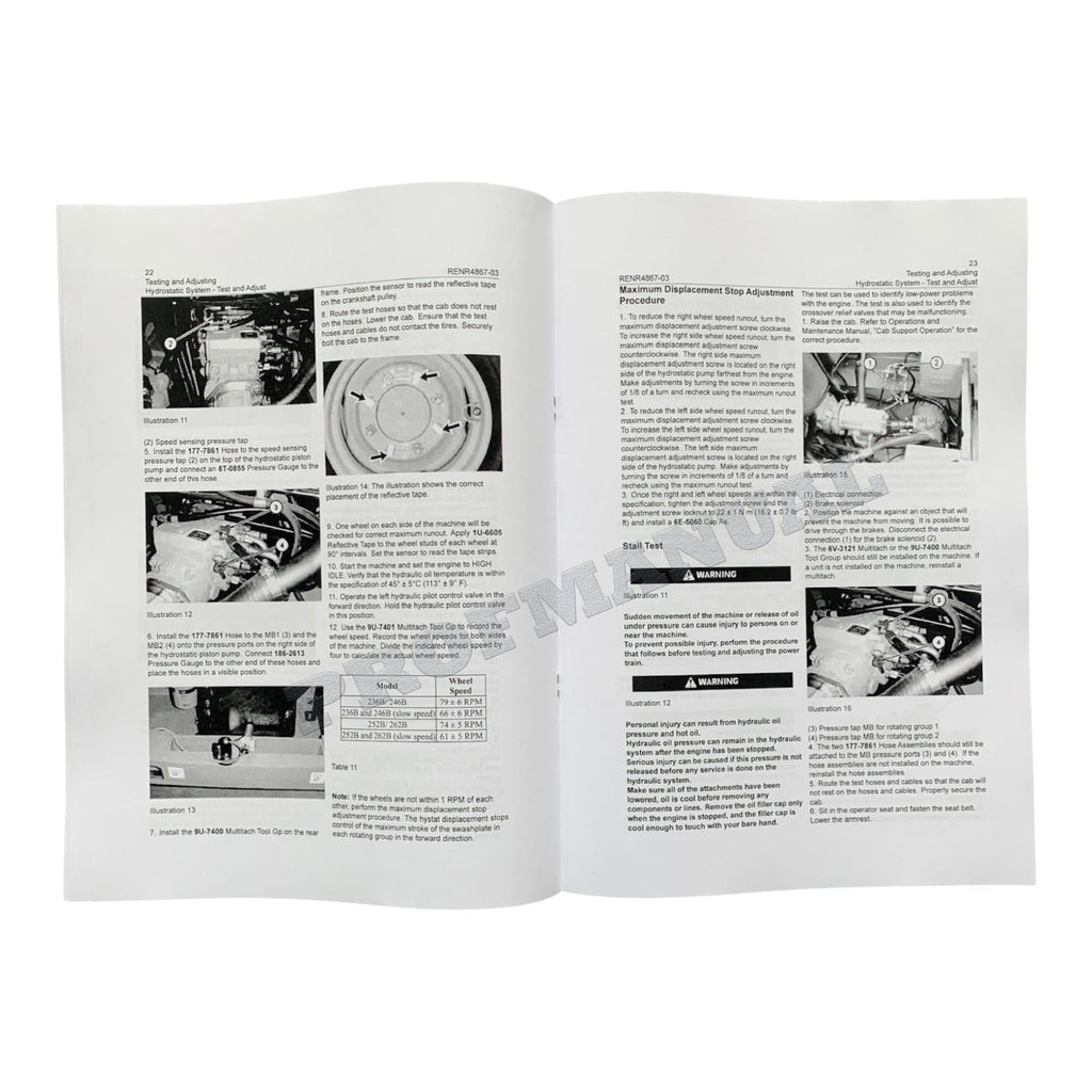 Manual de servicio del minicargador Caterpillar 236B, 236B2, 246B, 252B, 252B2 y 262B