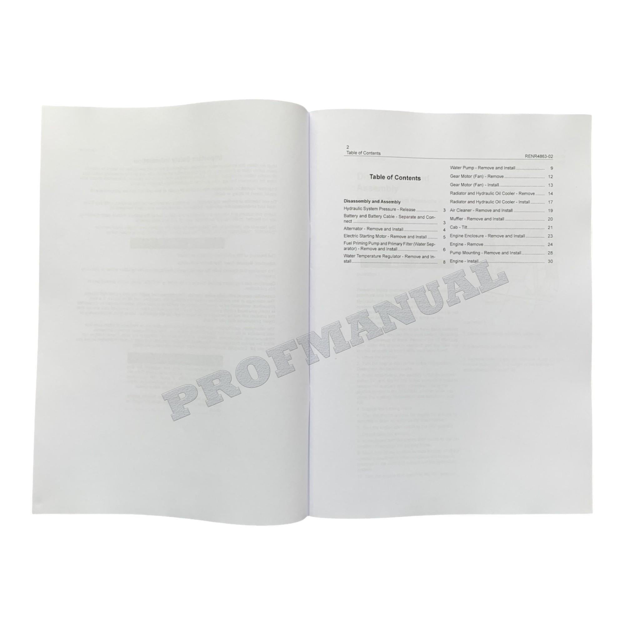 Caterpillar C3.4 3044C Engine Loader Disassem Assem Test Adjust Manual SET 7 BOOKS