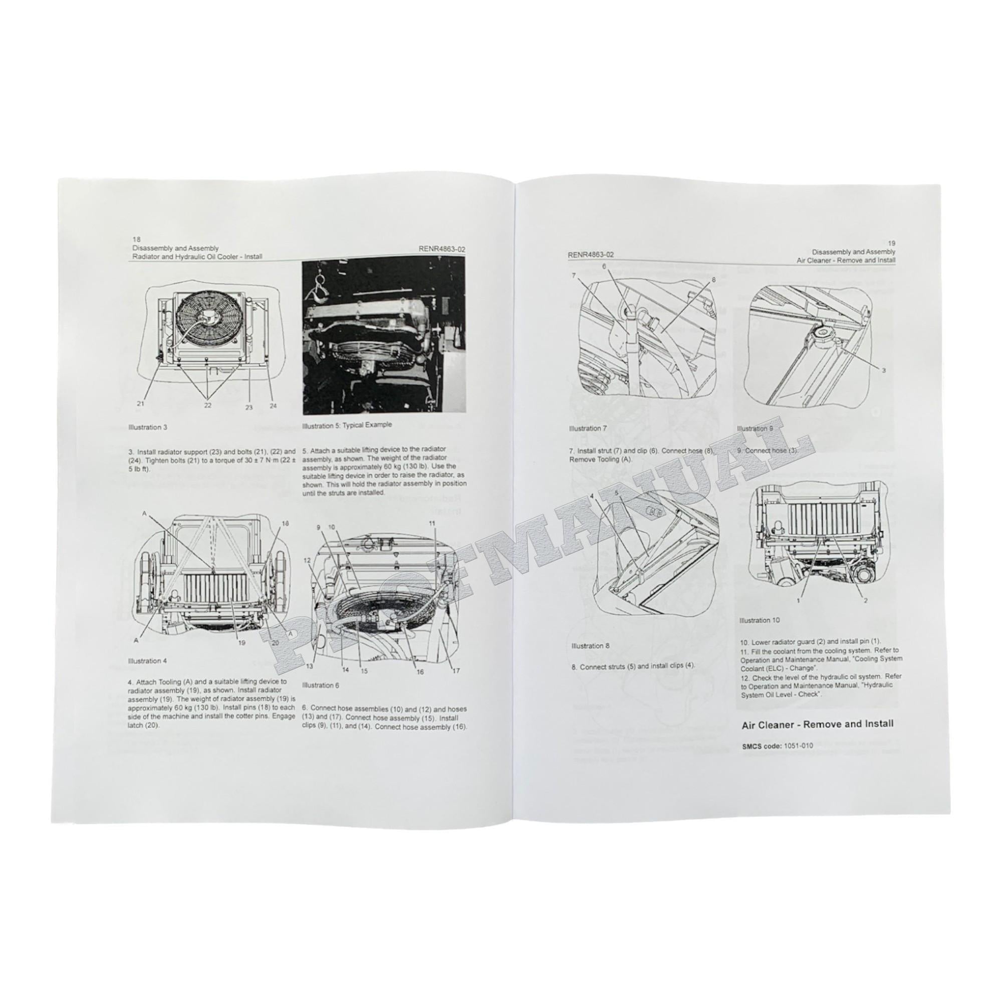 Caterpillar C3.4 3044C Engine Loader Disassem Assem Test Adjust Manual SET 7 BOOKS
