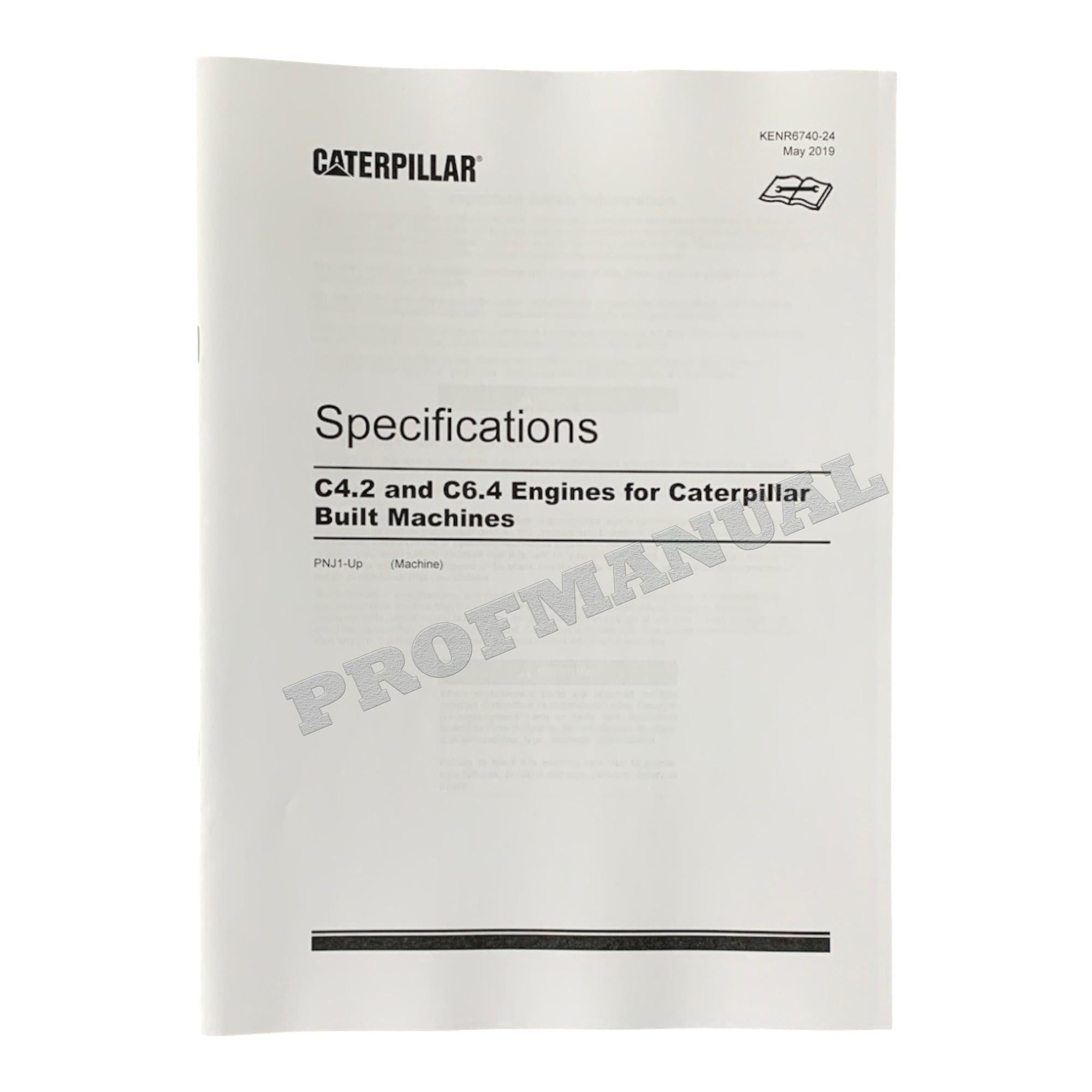 Caterpillar C4.2 C6.4 Engine Excavator Service Manual *Send serial number