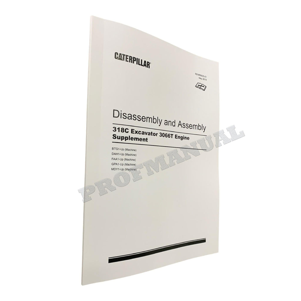 Caterpillar 318C Excavator 3066T Engine Supplement Disassembly Assembly Manual