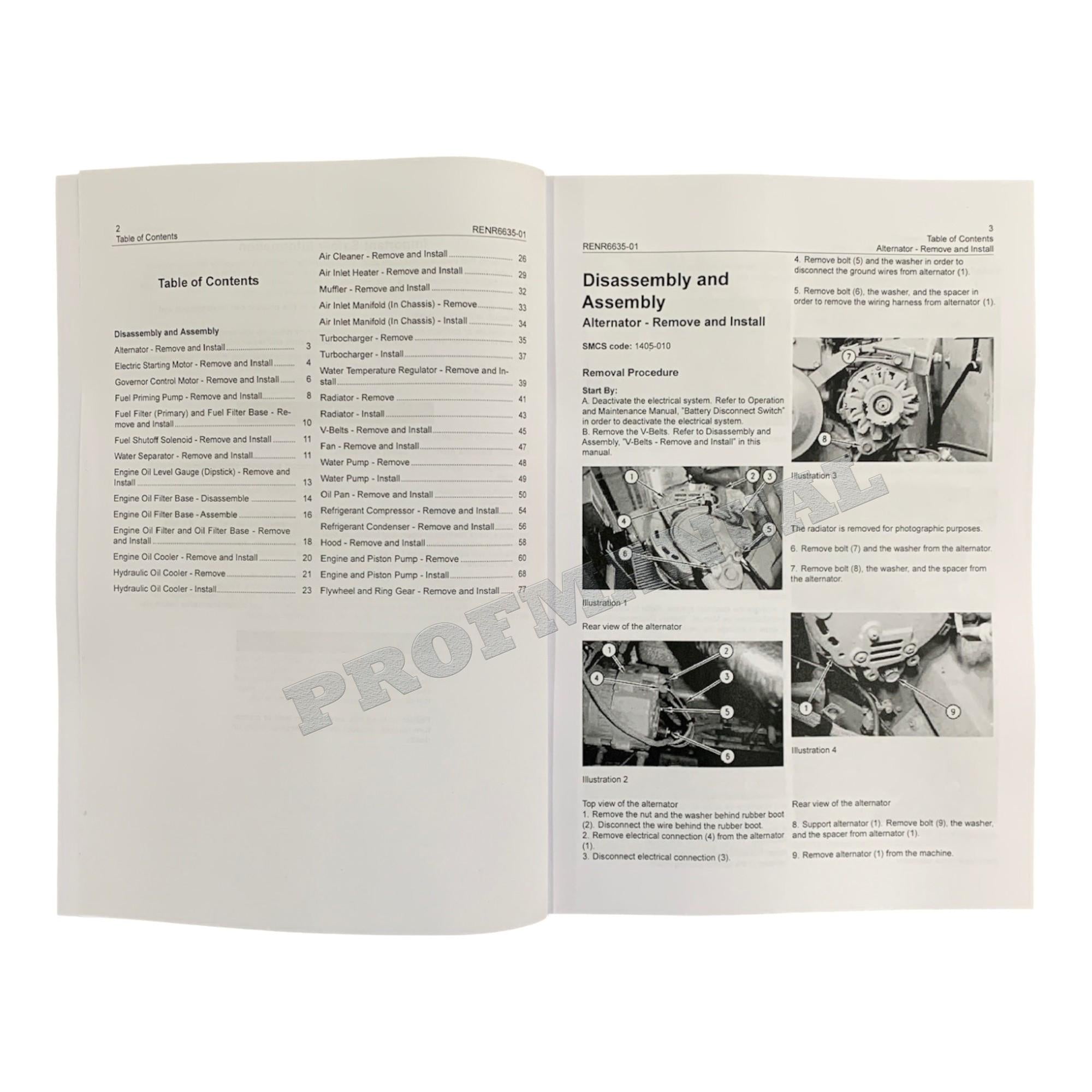 Caterpillar 318C Excavator 3066T Engine Supplement Disassembly Assembly Manual