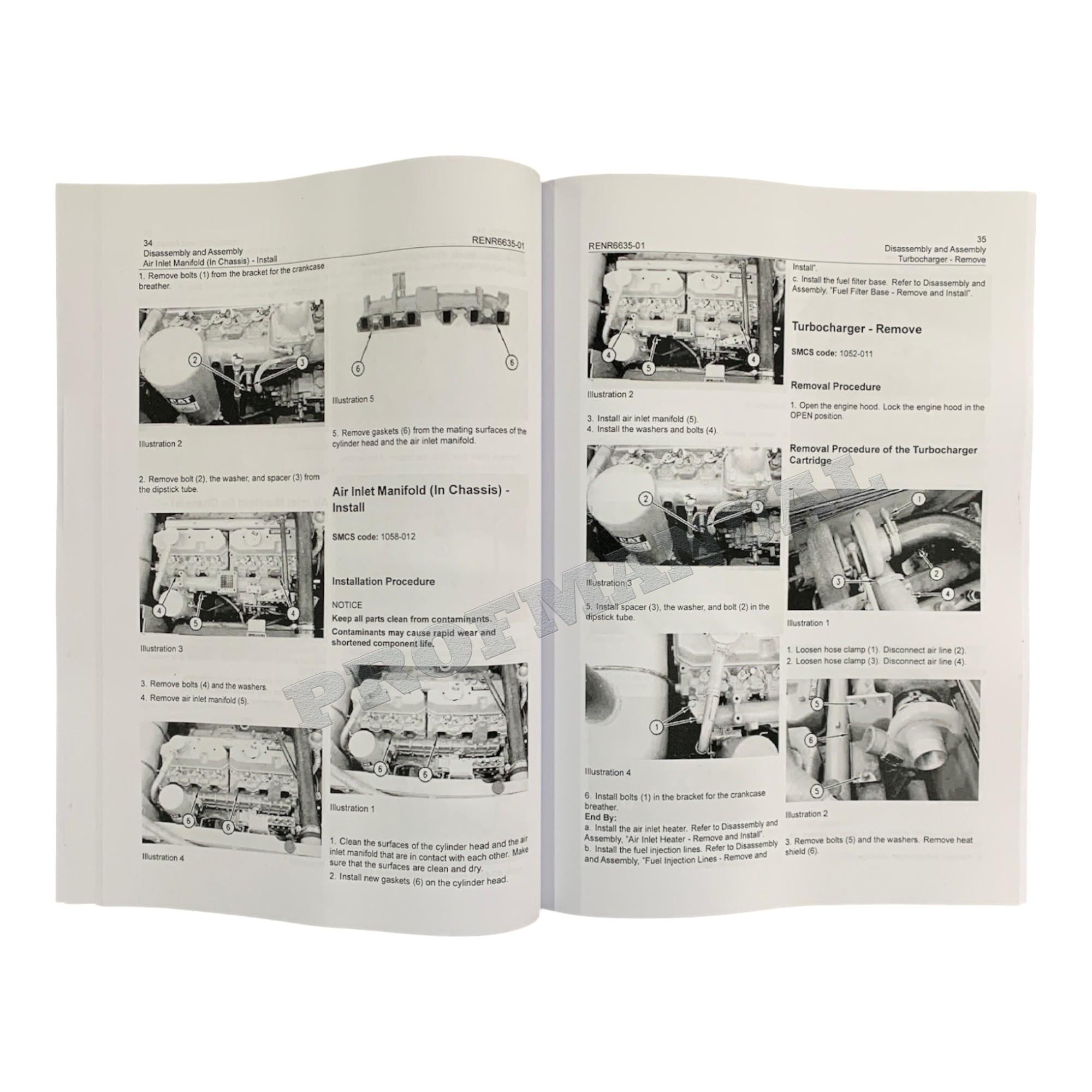 Caterpillar 318C Excavator 3066T Engine Supplement Disassembly Assembly Manual