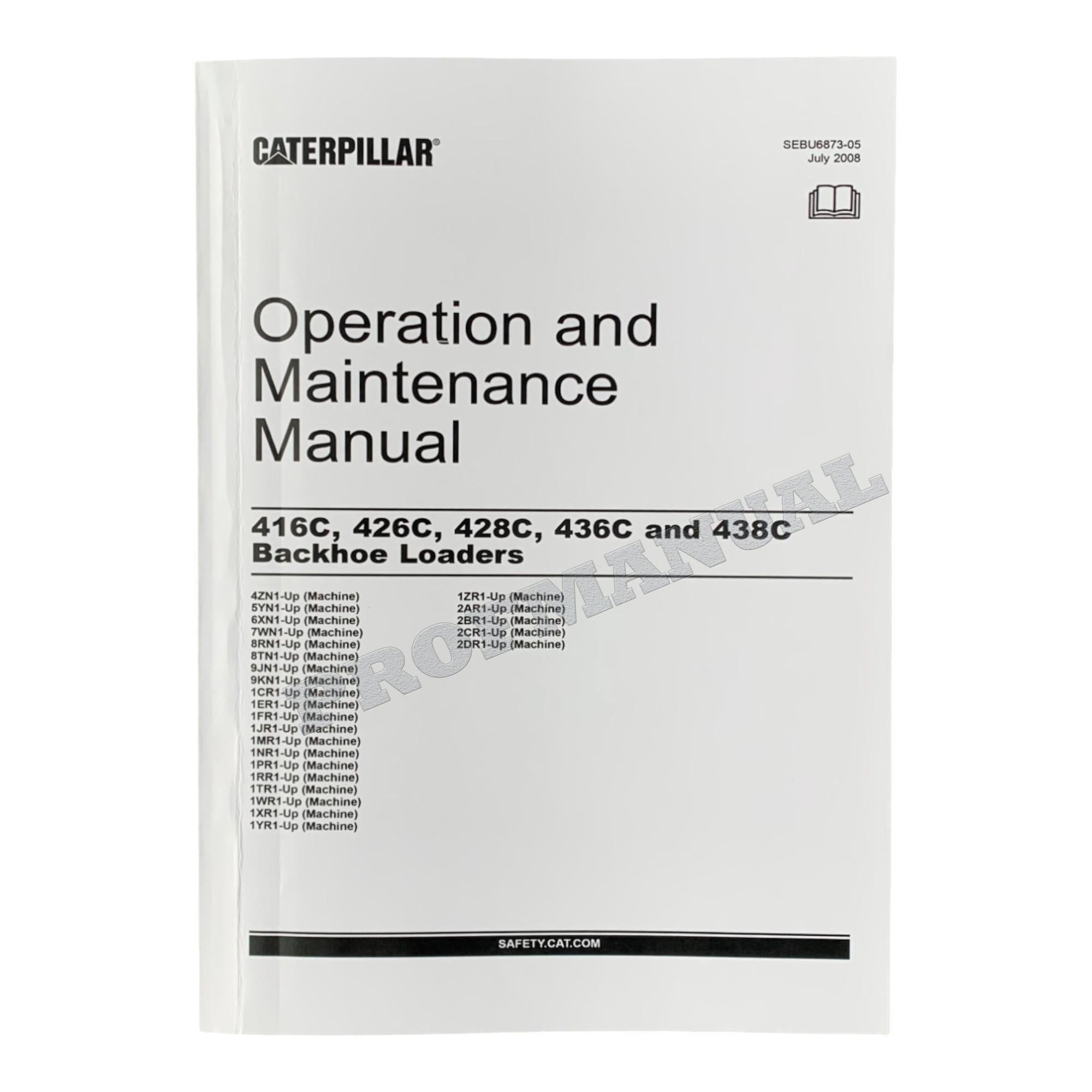 Manual de servicio completo de la retroexcavadora Caterpillar 416C, 426C, 436C, 428C y 438C (18 libros) *Enviar número de serie