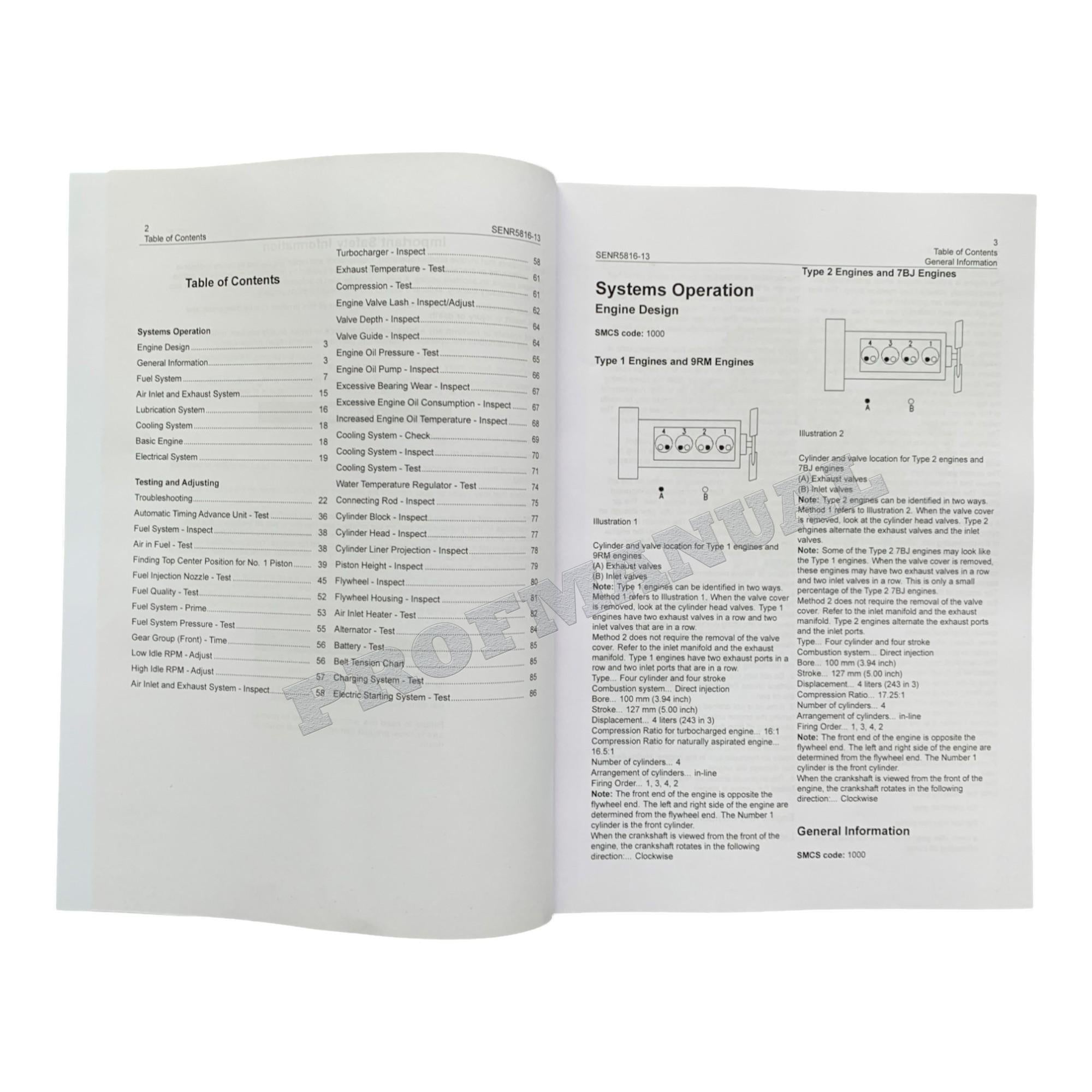Manual de servicio de retroexcavadoras Caterpillar 3054 (4 libros)