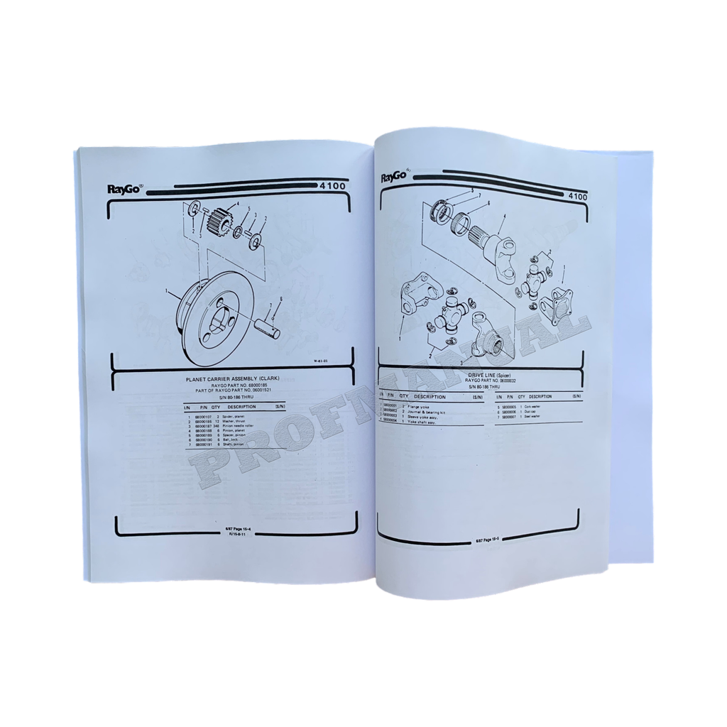 Caterpillar Cat Raygo Rascal 4100 Vibratory Compactor Parts Catalog Manual