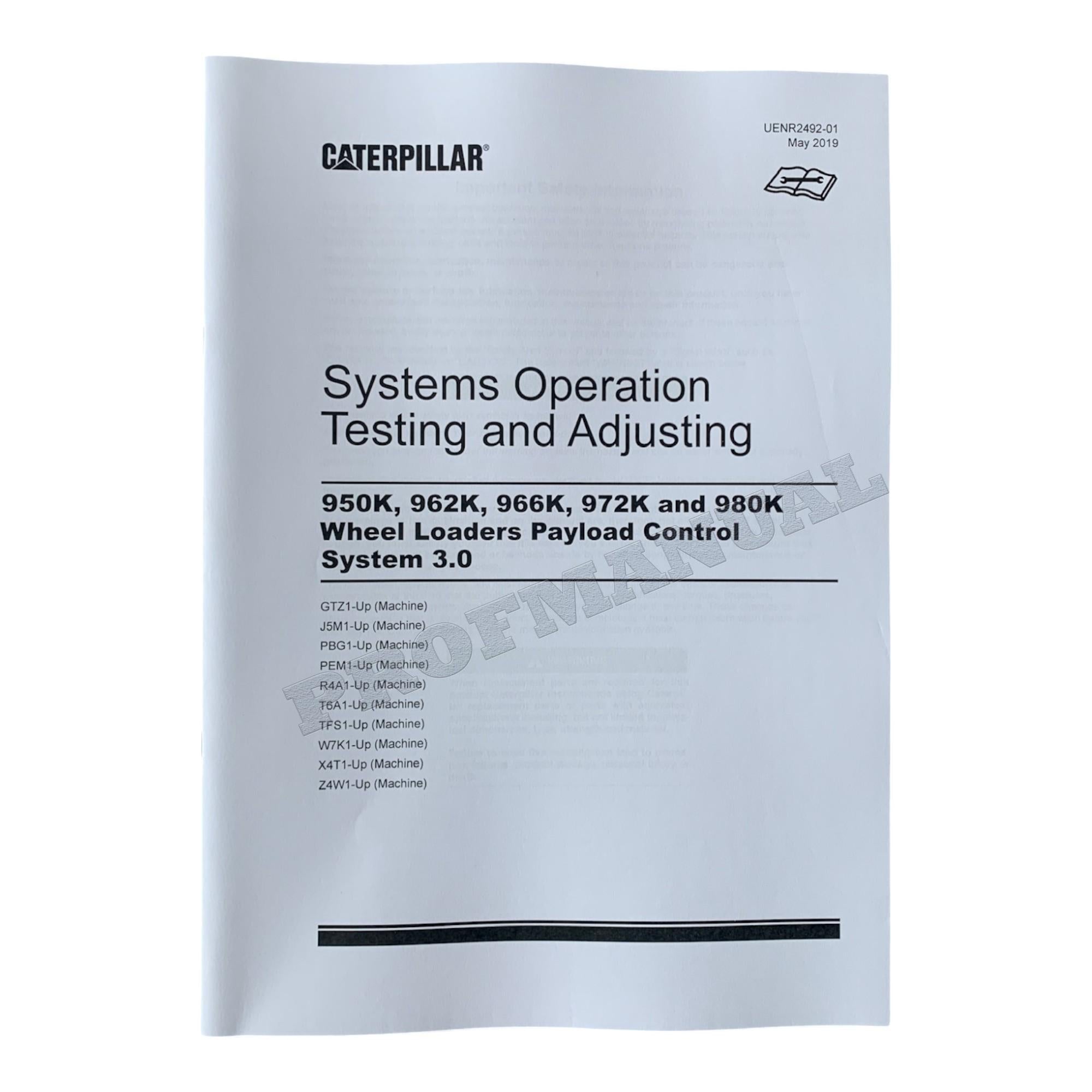 Caterpillar 966K 972K Wheel Loader Full Service Manual 37 books *Send serial number