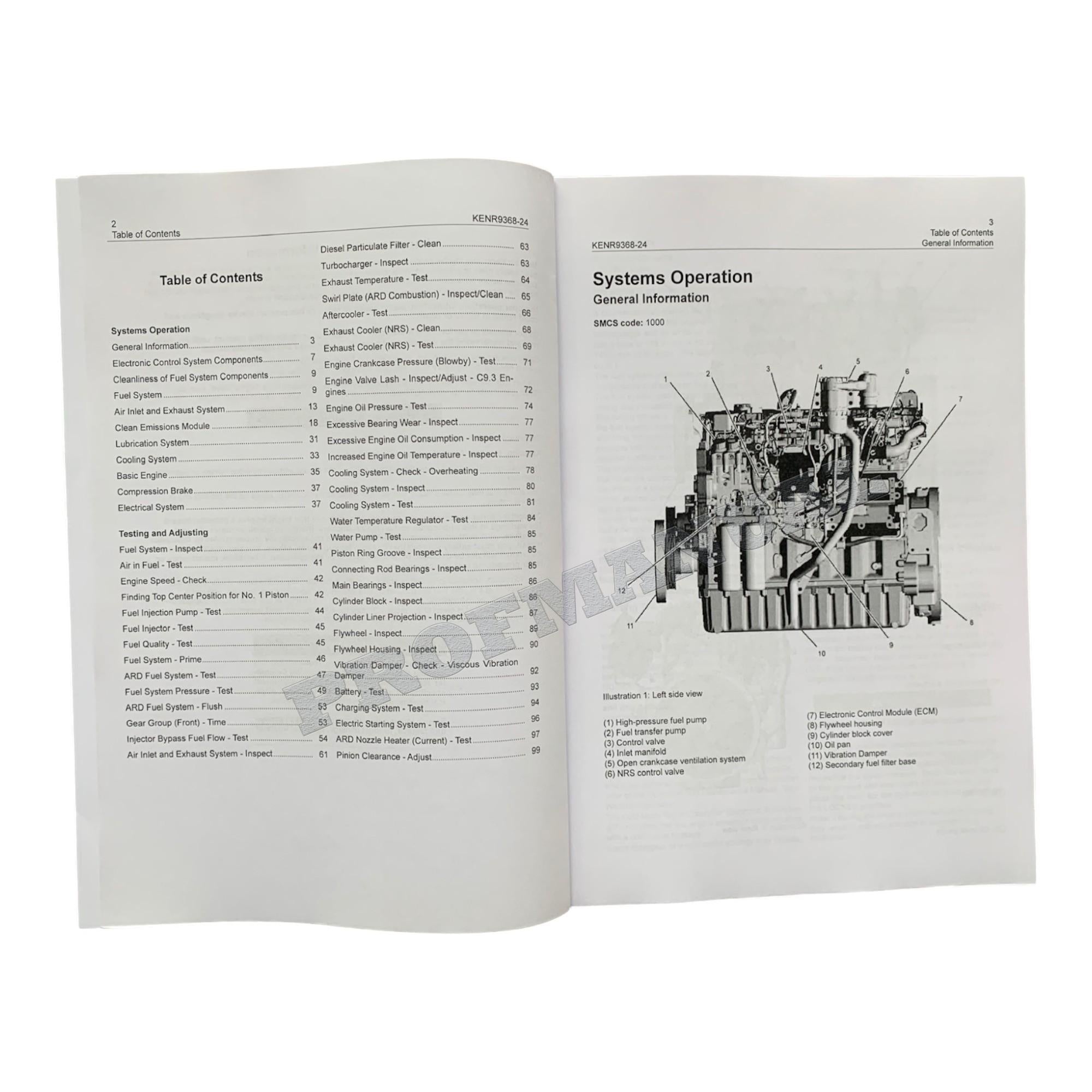 Caterpillar C9.3 Engine Loader Disassem Assem System Operat Test Adjust Full Service Manual