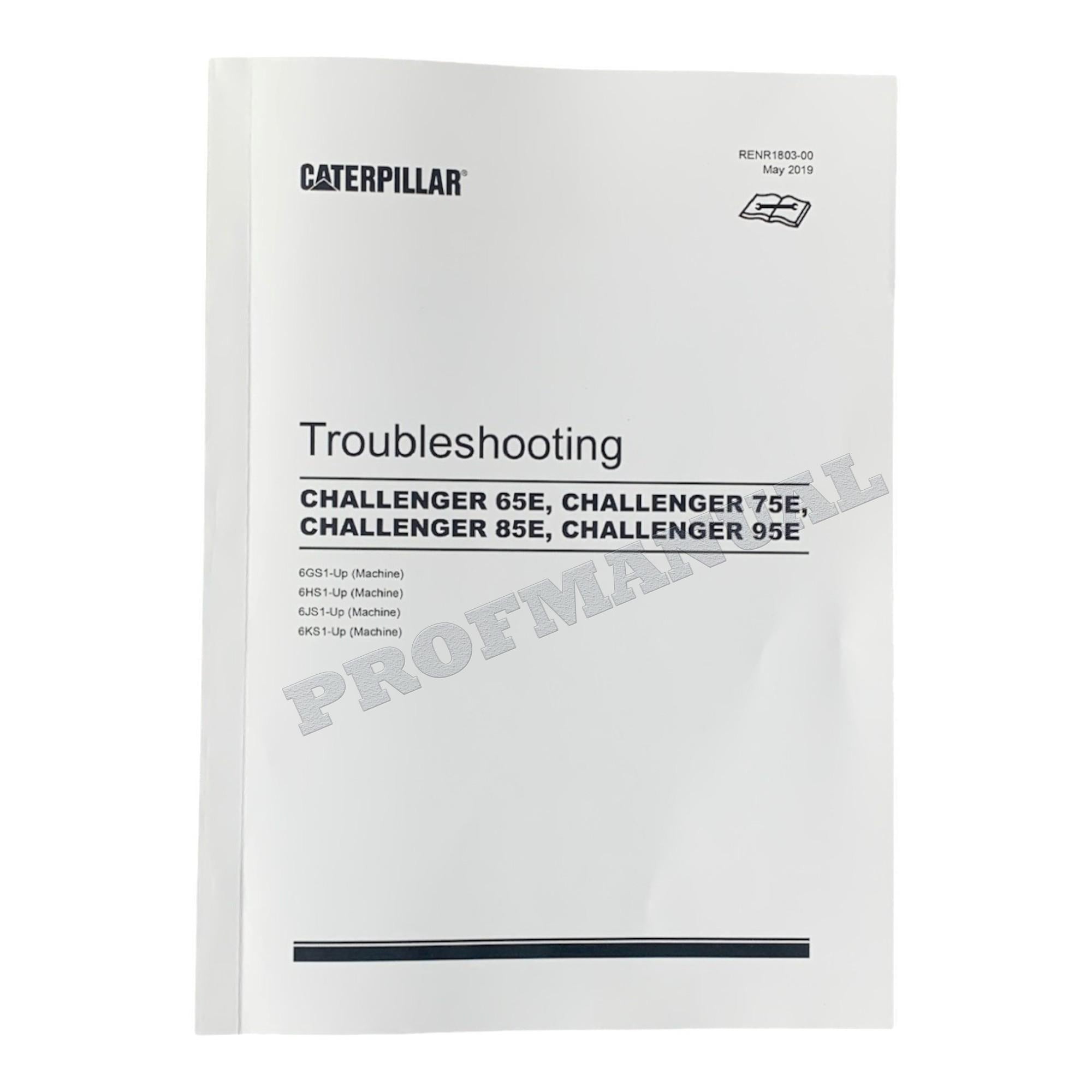 Manual de servicio completo del tractor agrícola Caterpillar Challenger 65E, 75E, 85E y 95E
