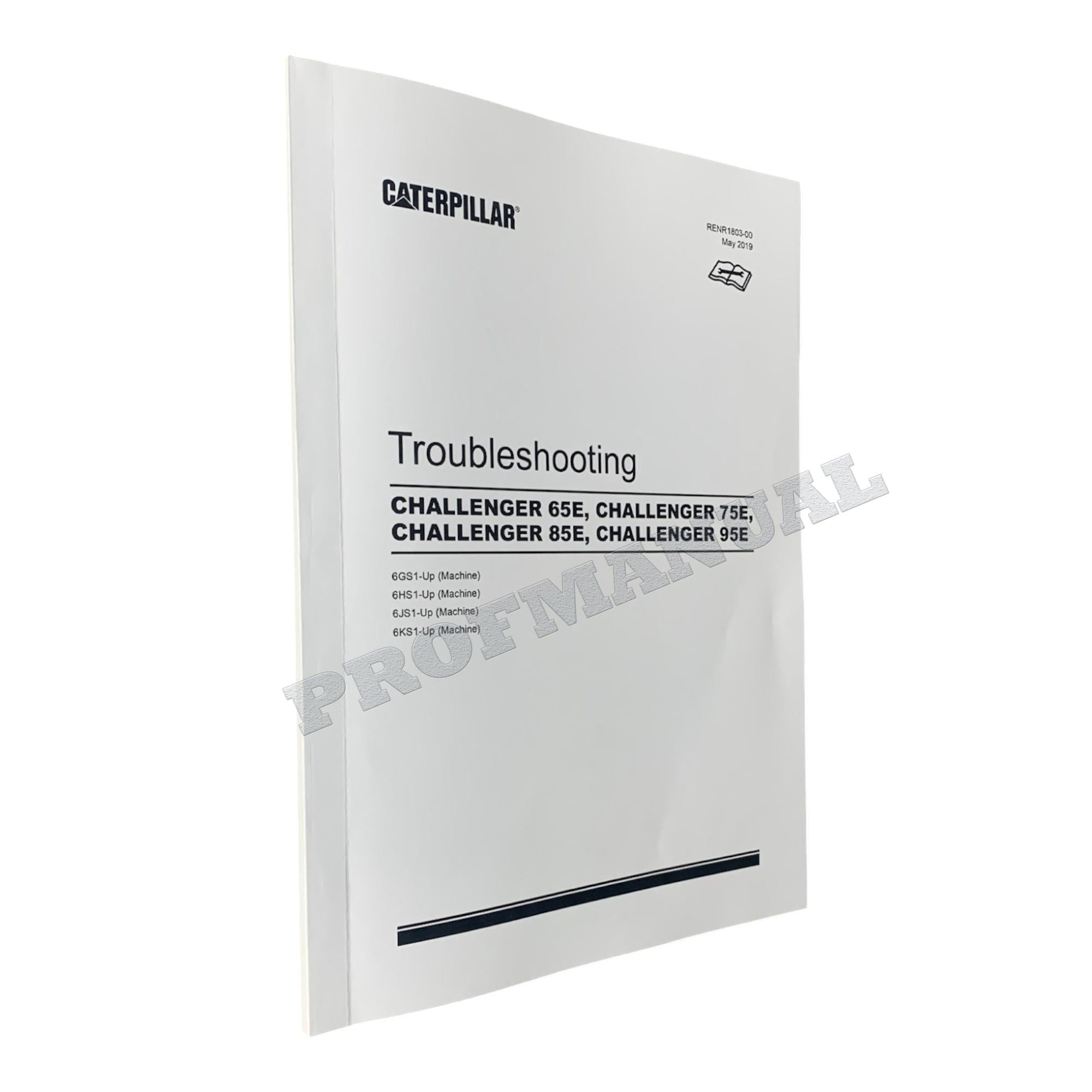 Manual de servicio completo del tractor agrícola Caterpillar Challenger 65E, 75E, 85E y 95E