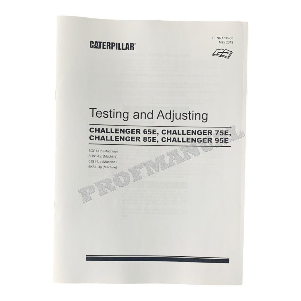 Manual de servicio completo del tractor agrícola Caterpillar Challenger 65E, 75E, 85E y 95E