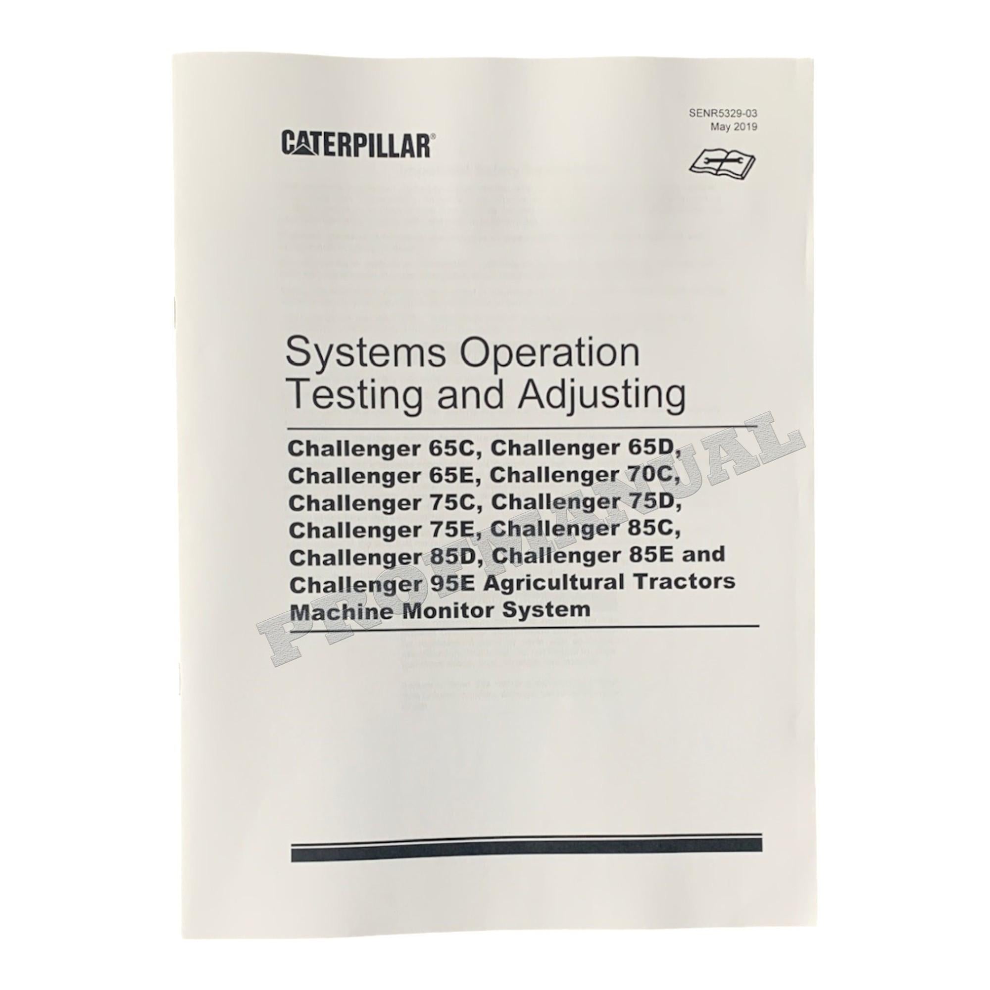 Manual de servicio completo del tractor agrícola Caterpillar Challenger 65E, 75E, 85E y 95E