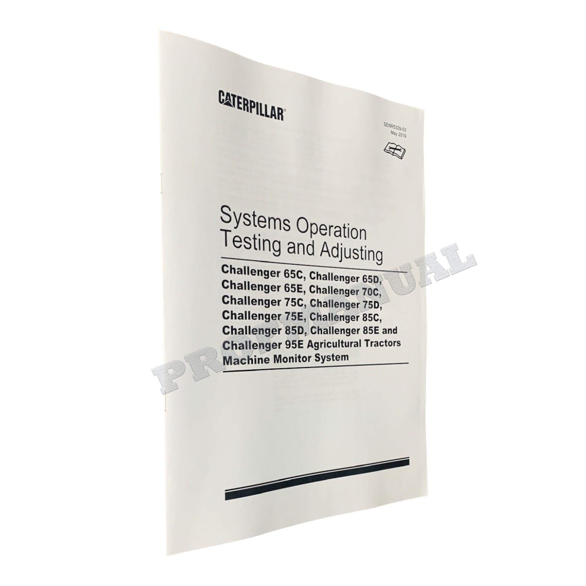 Manual de servicio completo del tractor agrícola Caterpillar Challenger 65E, 75E, 85E y 95E