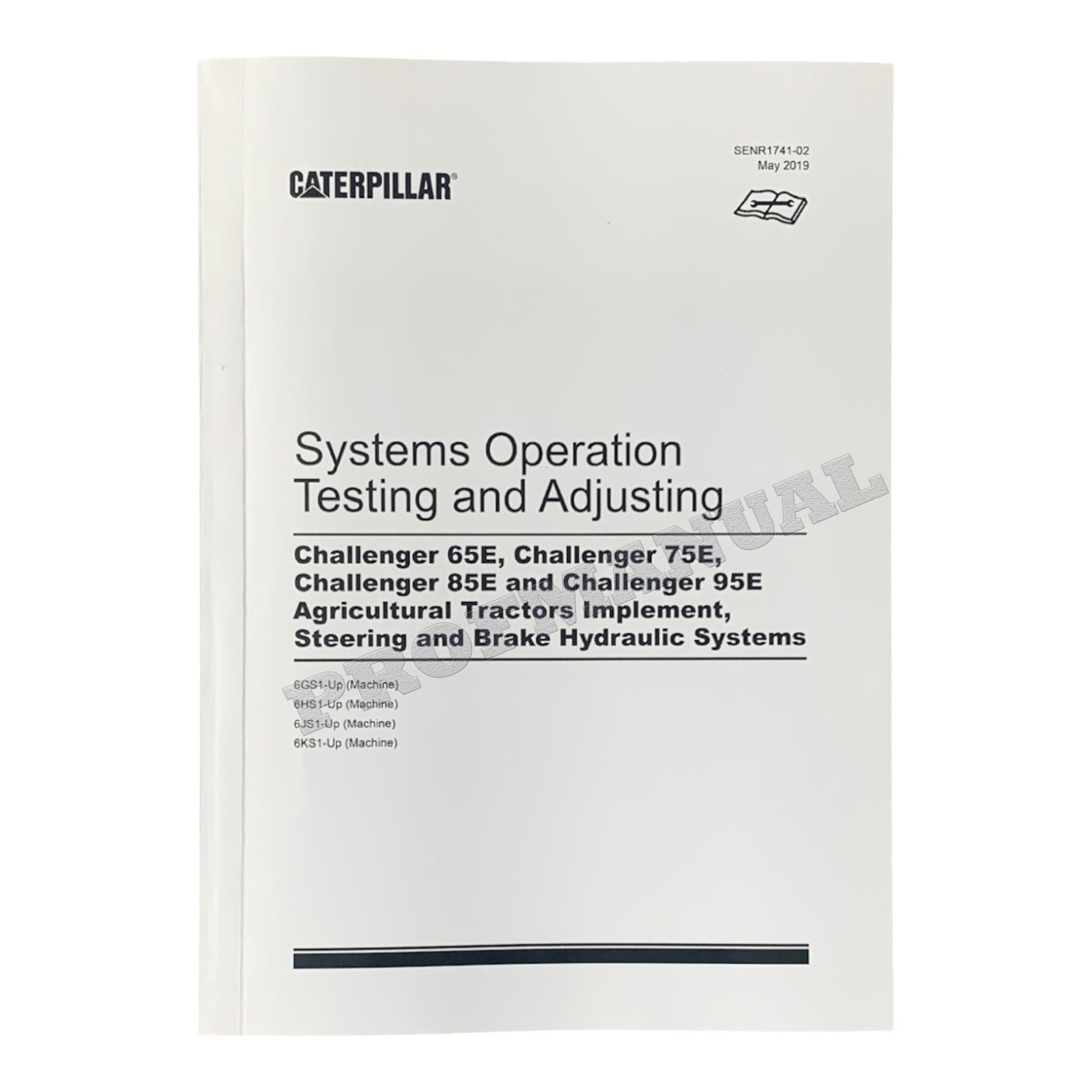 Manual de servicio completo del tractor agrícola Caterpillar Challenger 65E, 75E, 85E y 95E