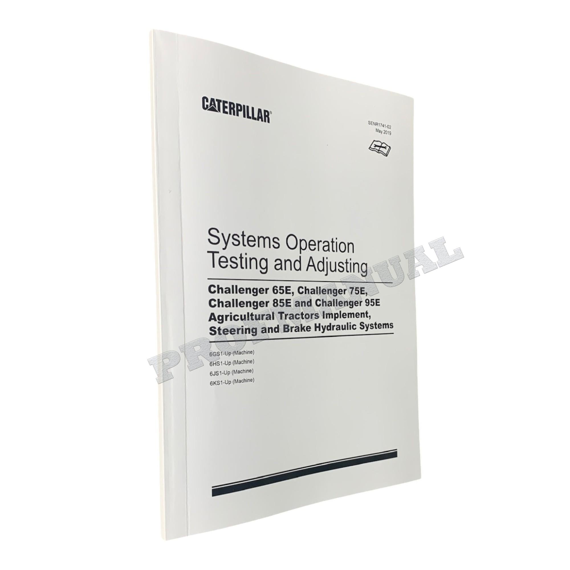 Manual de servicio completo del tractor agrícola Caterpillar Challenger 65E, 75E, 85E y 95E
