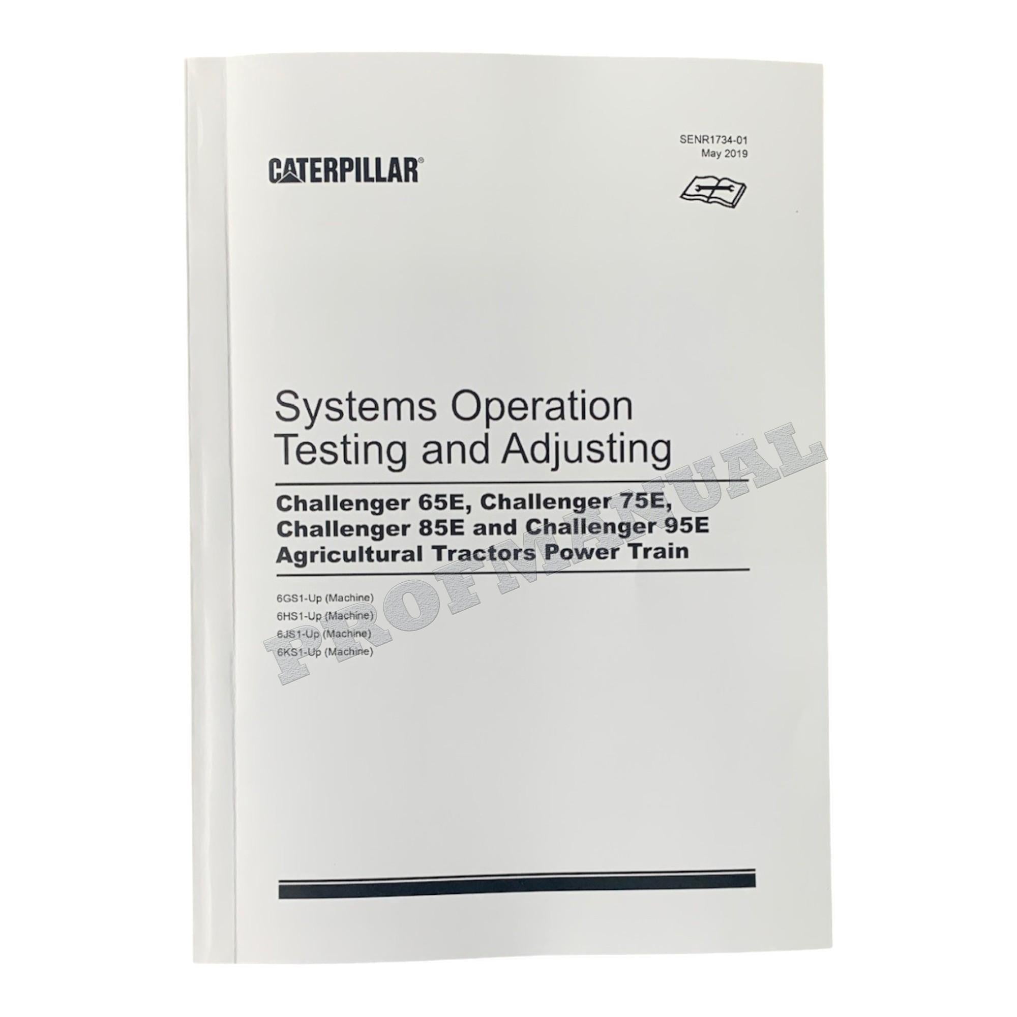Manual de servicio completo del tractor agrícola Caterpillar Challenger 65E, 75E, 85E y 95E