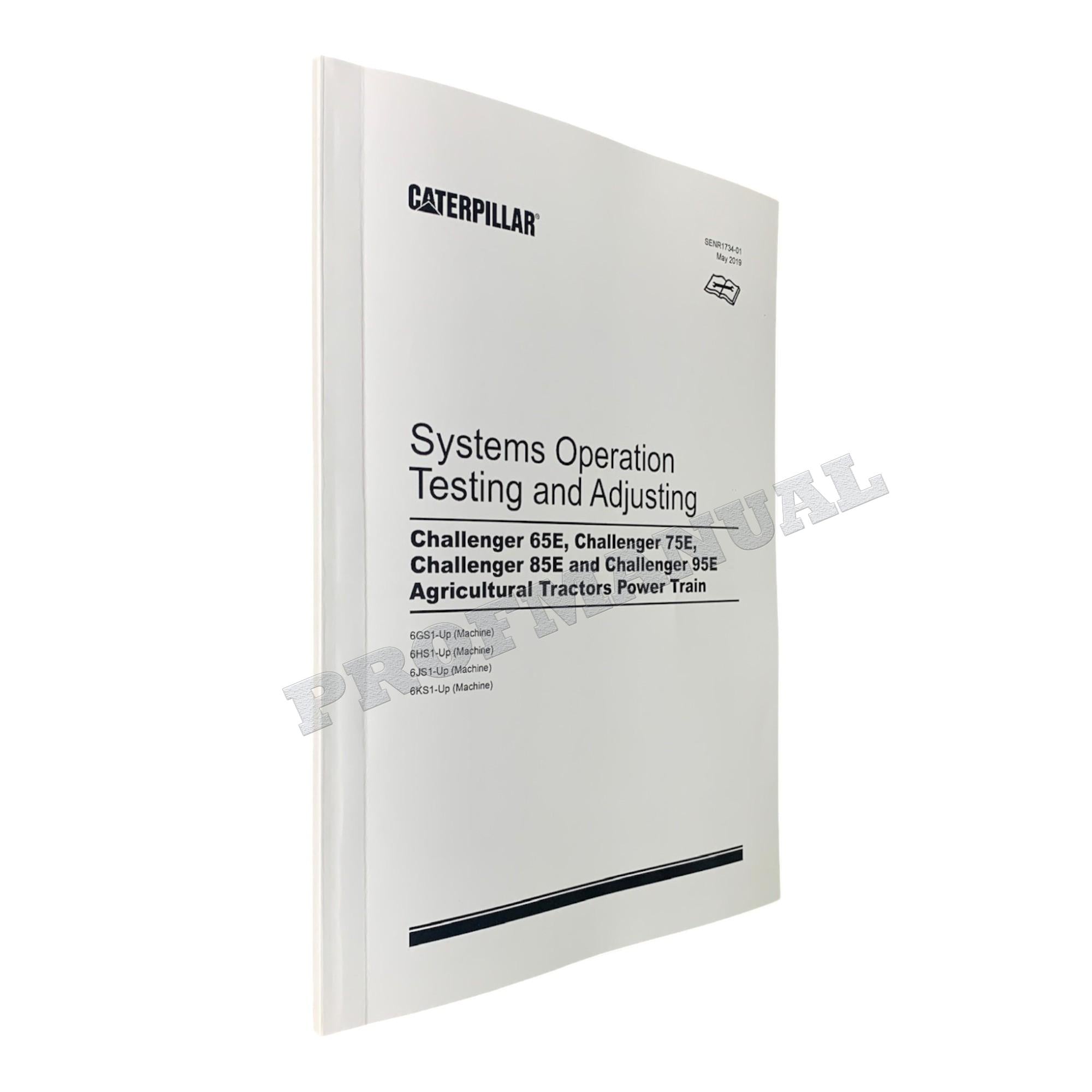 Manual de servicio completo del tractor agrícola Caterpillar Challenger 65E, 75E, 85E y 95E