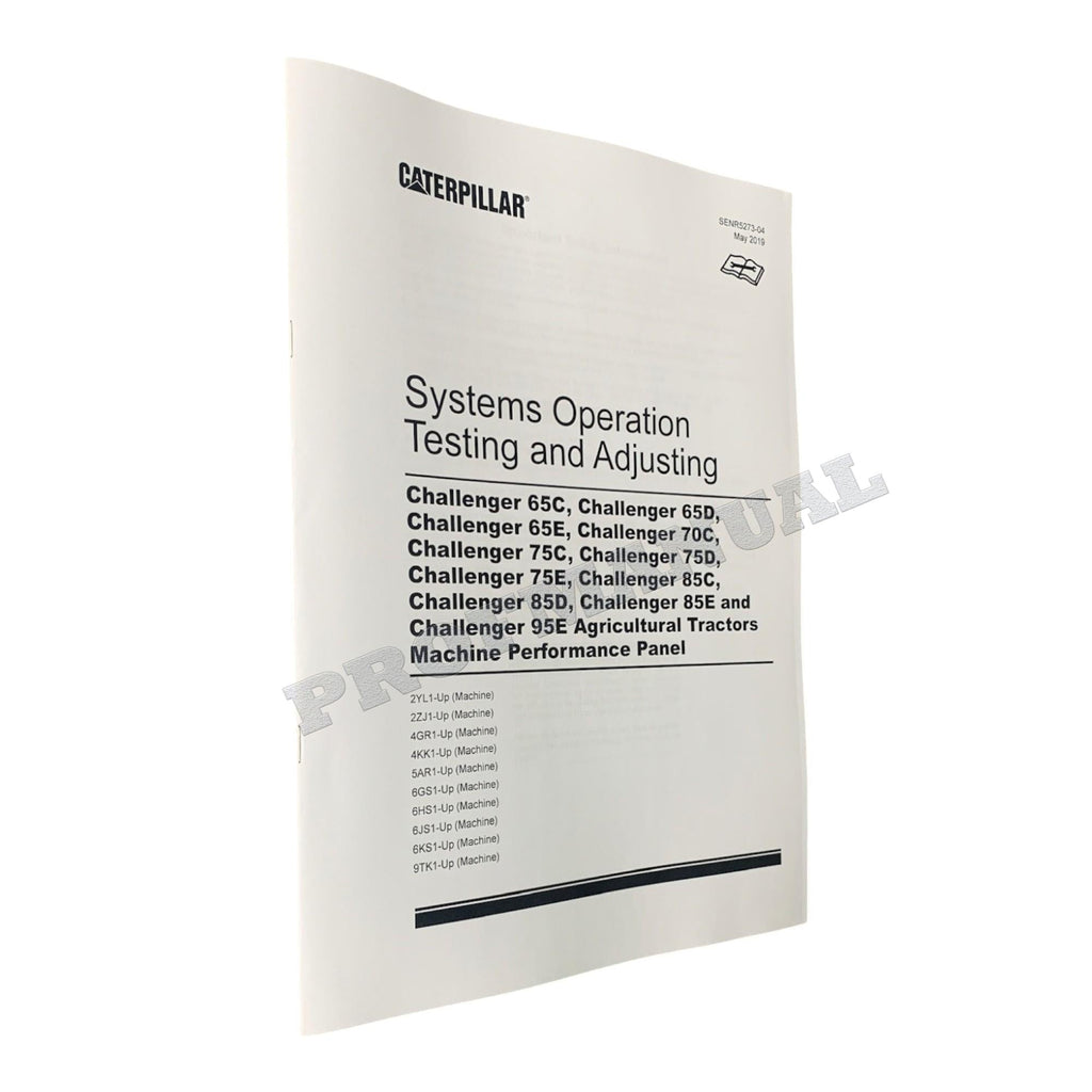Manual de servicio completo del tractor agrícola Caterpillar Challenger 65E, 75E, 85E y 95E
