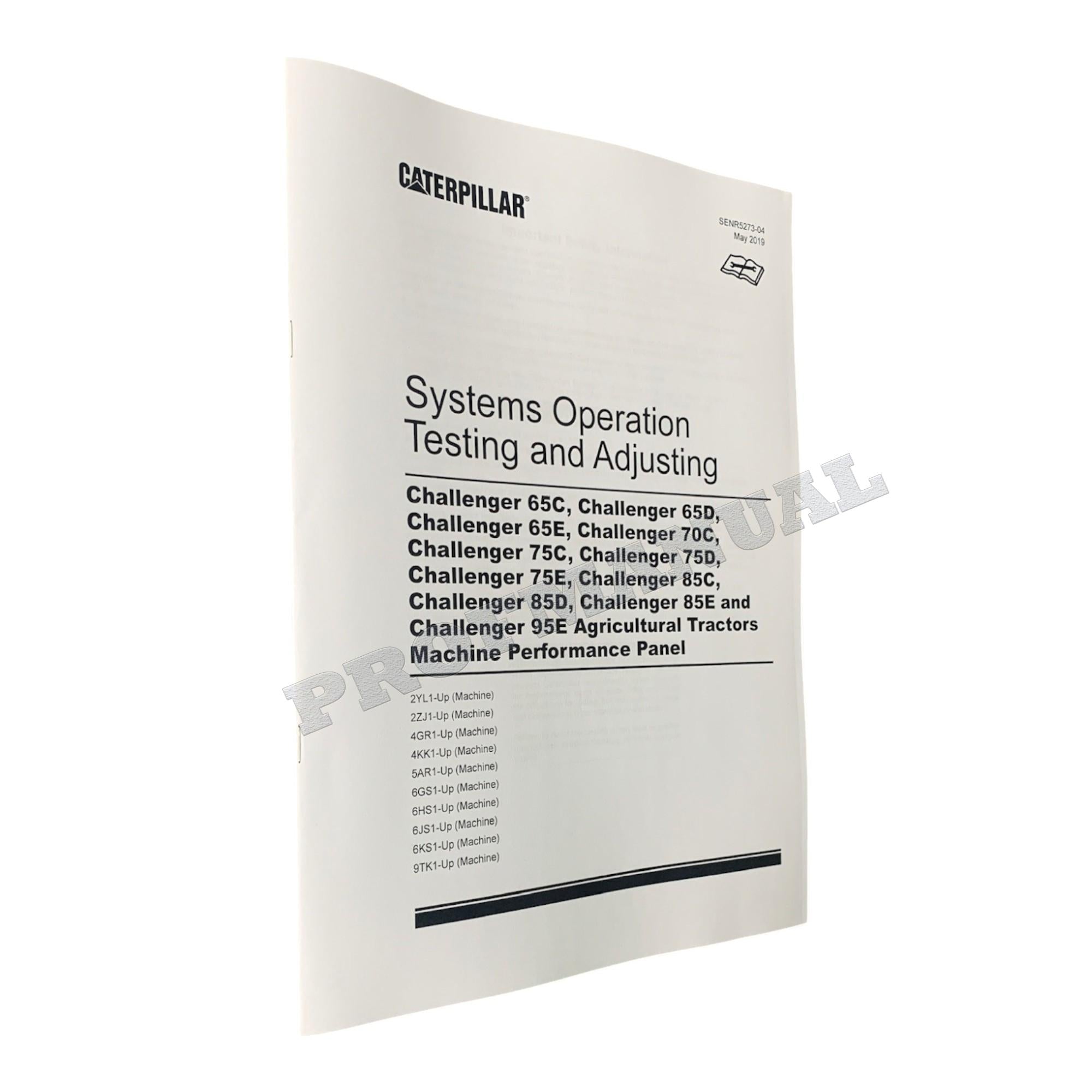 Manual de servicio completo del tractor agrícola Caterpillar Challenger 65E, 75E, 85E y 95E