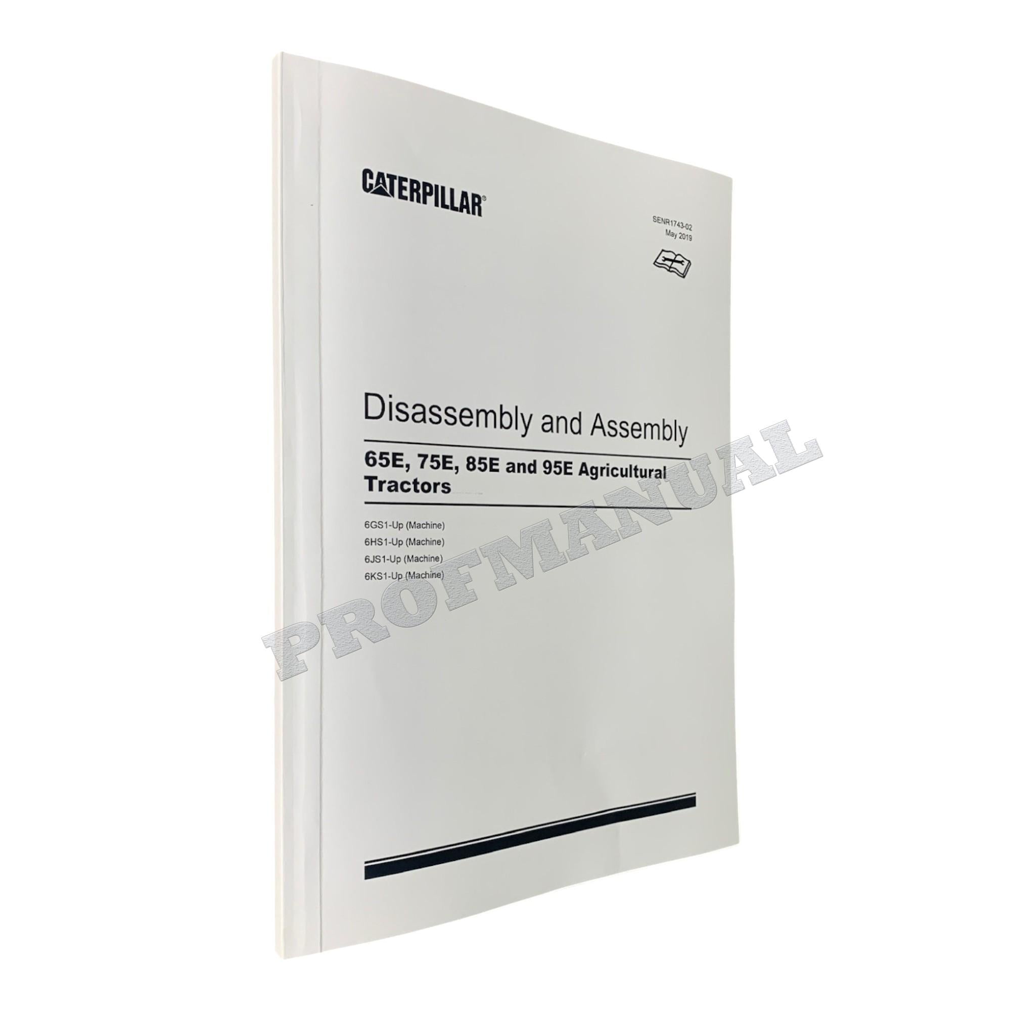 Manual de servicio completo del tractor agrícola Caterpillar Challenger 65E, 75E, 85E y 95E