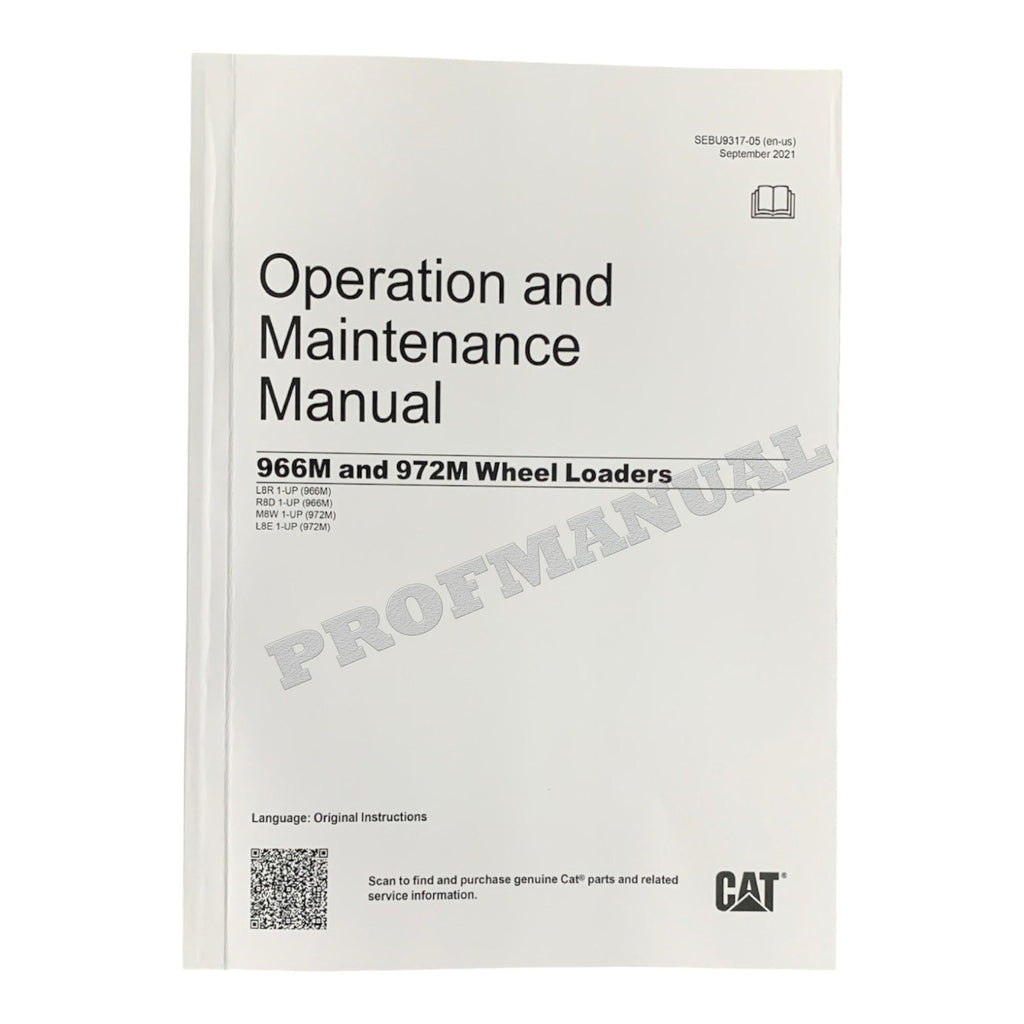 Caterpillar 966M 972M Wheel loader Operators Maintenance Manual SEBU9317