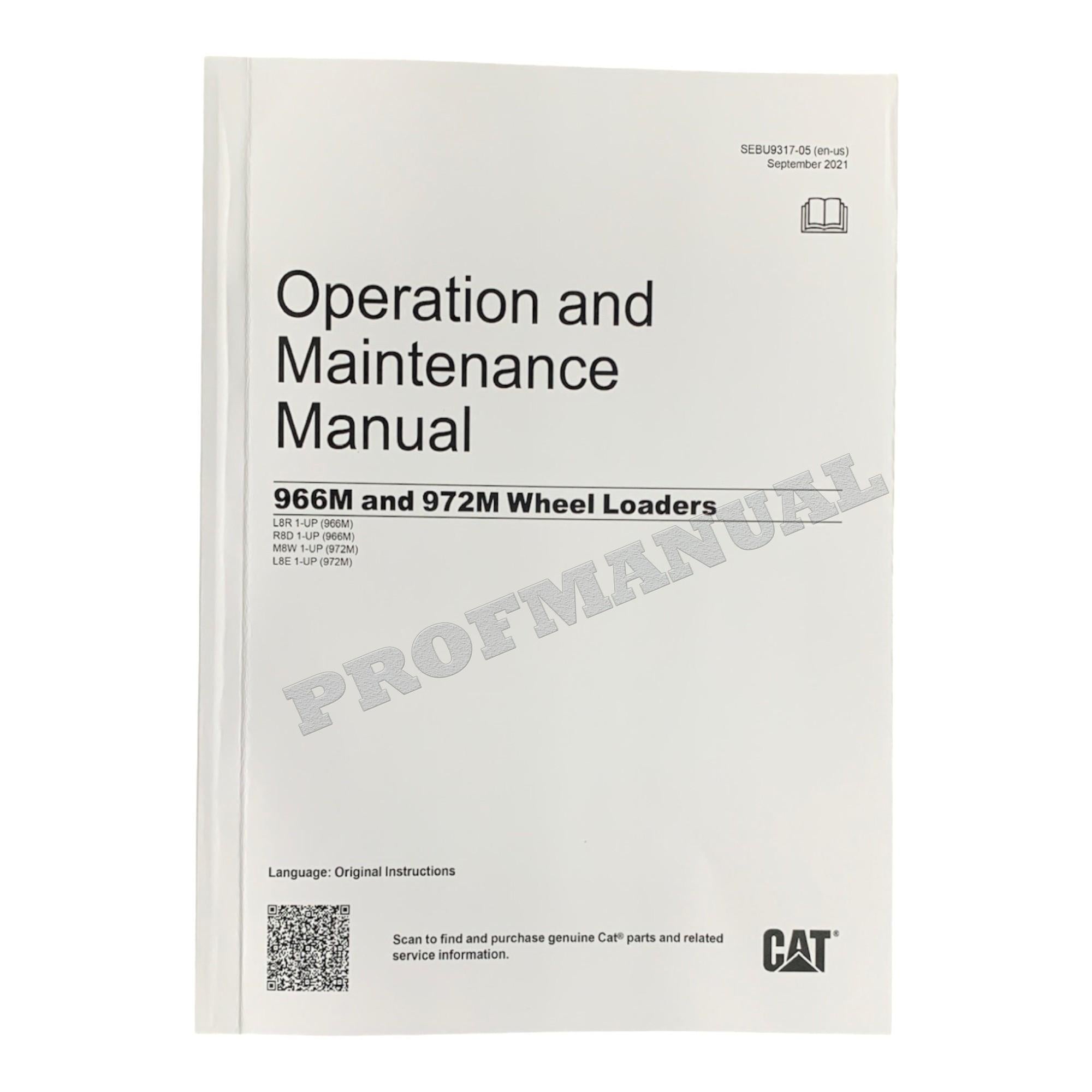 Caterpillar 966M 972M Wheel loader Operators Maintenance Manual SEBU9317