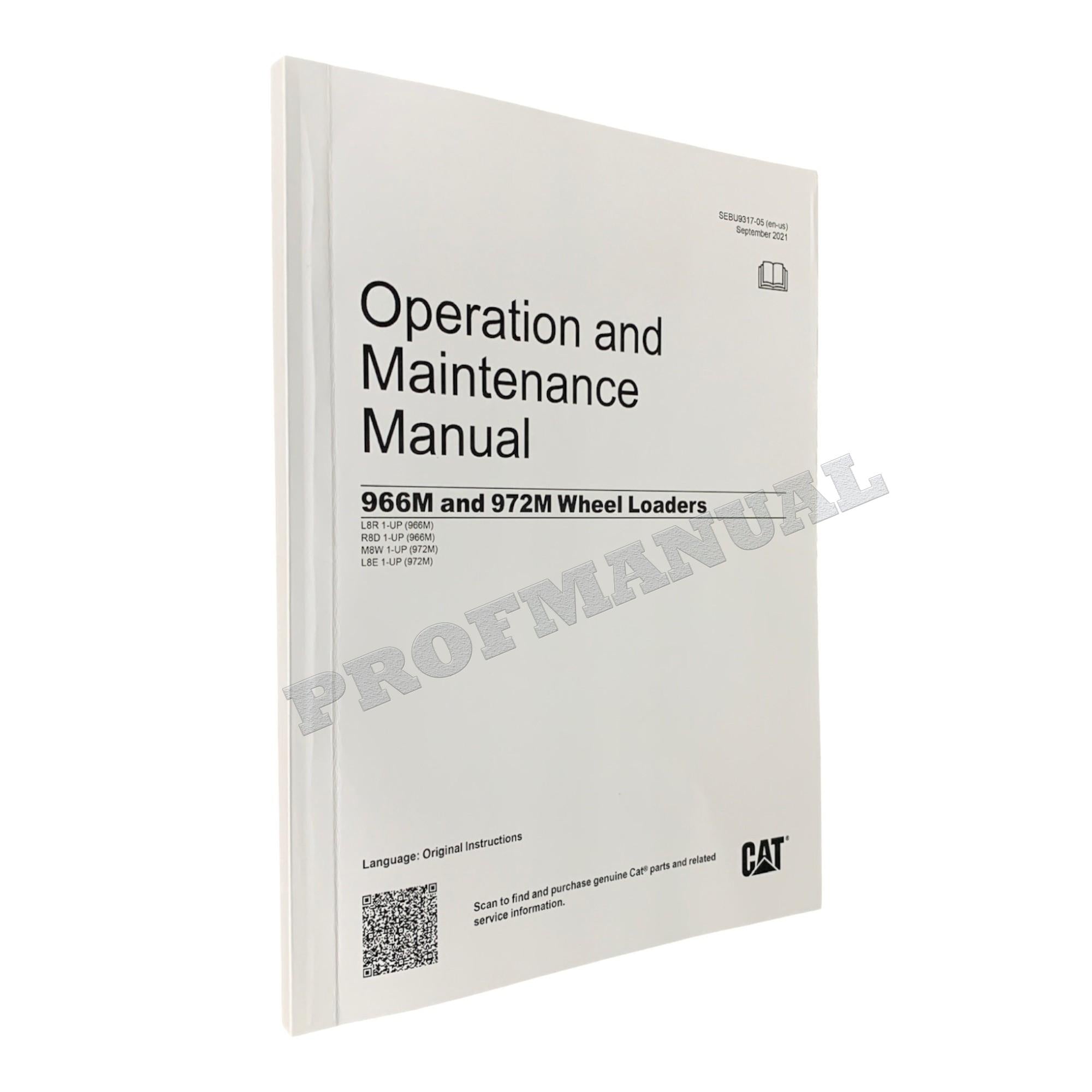 Caterpillar 966M 972M Wheel loader Operators Maintenance Manual SEBU9317