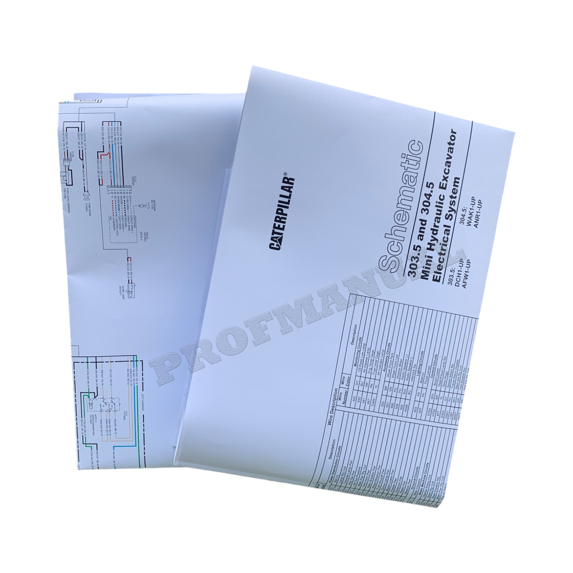 Manual de servicio del esquema eléctrico de la miniexcavadora Caterpillar 303.5 y 304.5