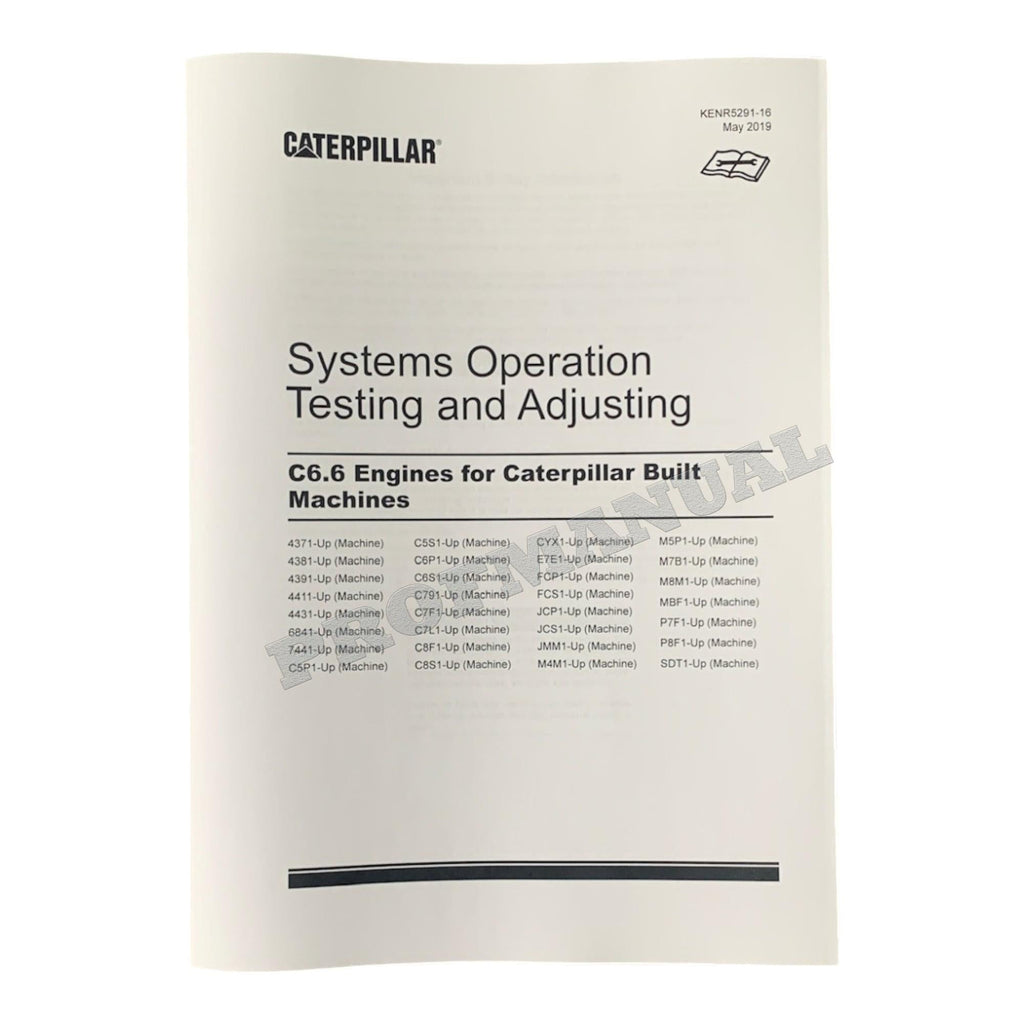Caterpillar C6.6 Engine Disassem Assem Specif Troubleshooting Service Manual *Send SN