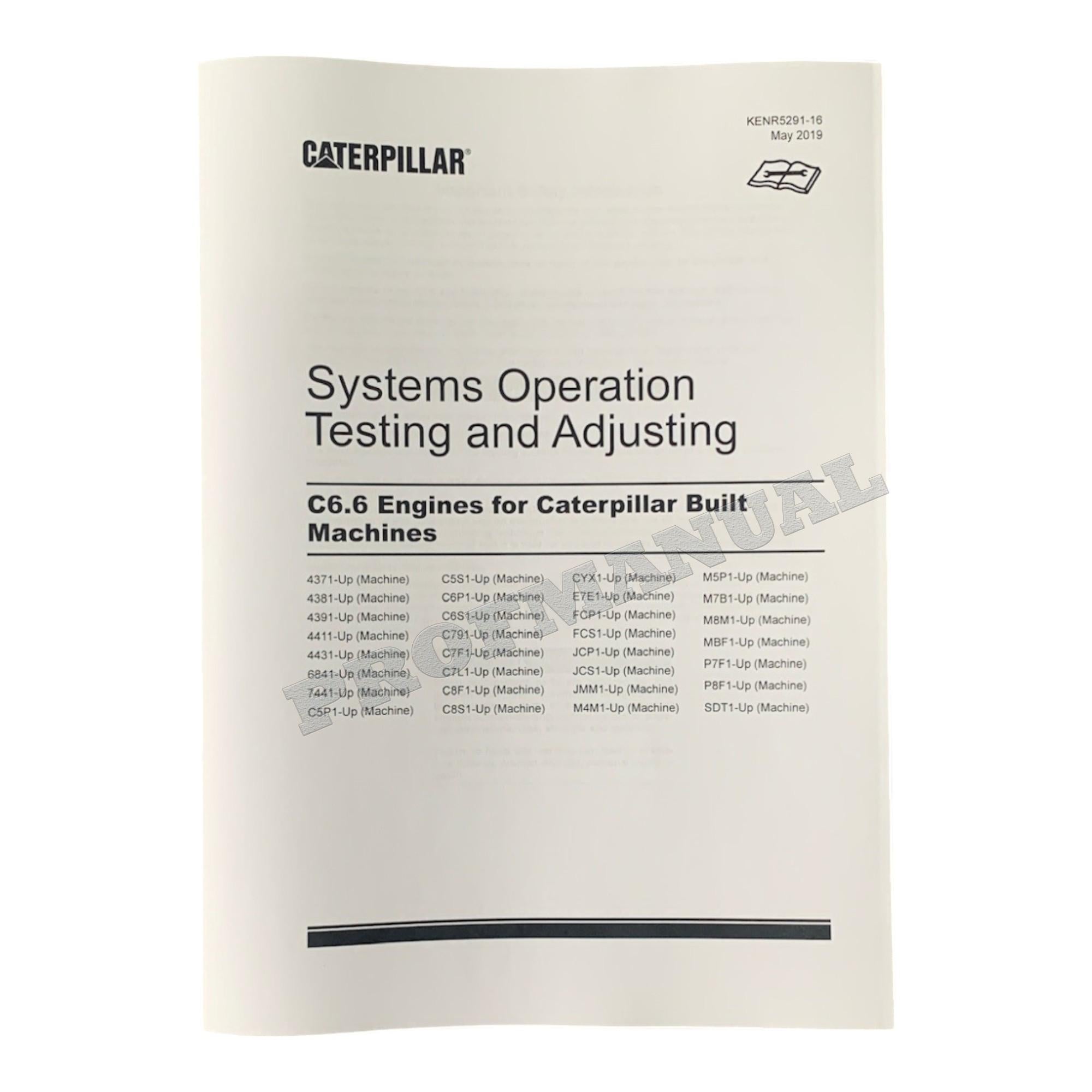 Caterpillar C6.6 Engine Disassem Assem Specif Troubleshooting Service Manual *Send SN