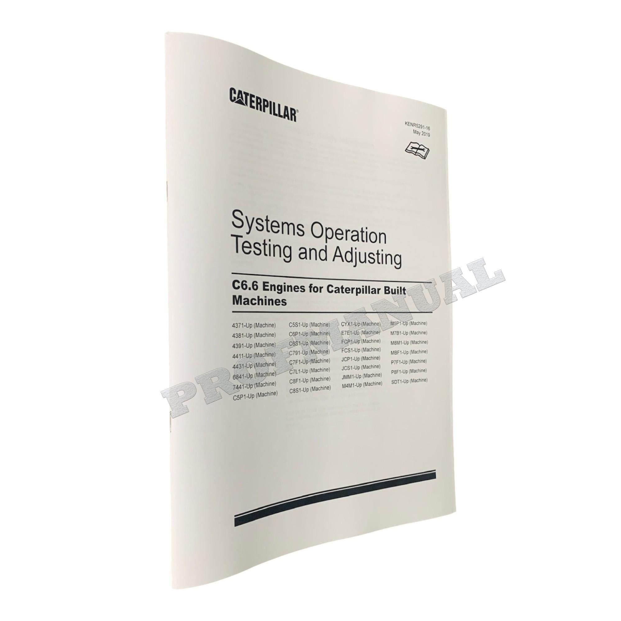 Caterpillar C6.6 Engine Disassem Assem Specif Troubleshooting Service Manual *Send SN