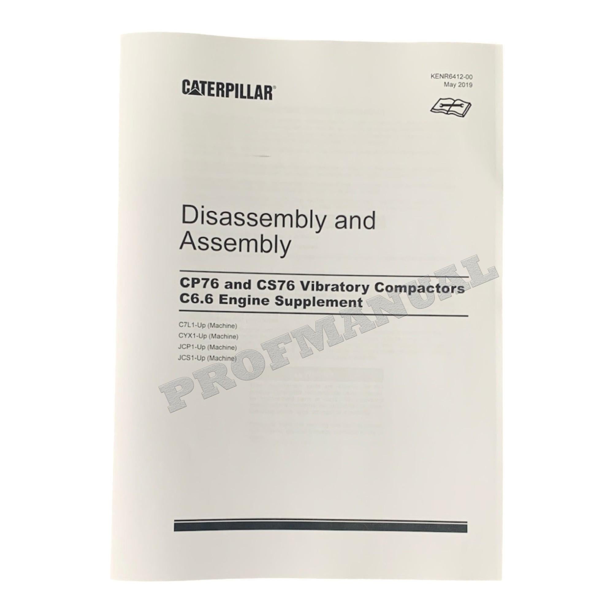 Caterpillar C6.6 Engine Disassem Assem Specif Troubleshooting Service Manual *Send SN