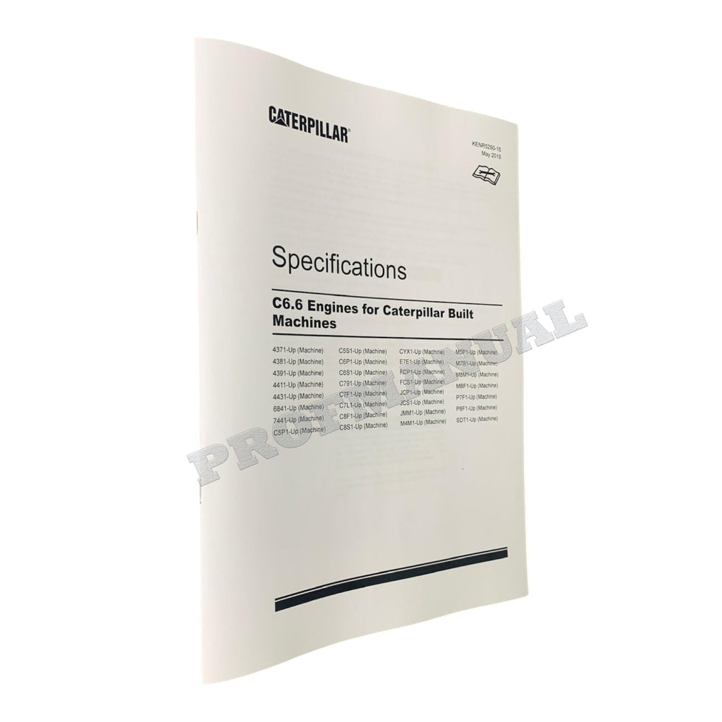 Caterpillar C6.6 Engine Disassem Assem Specif Troubleshooting Service Manual *Send SN