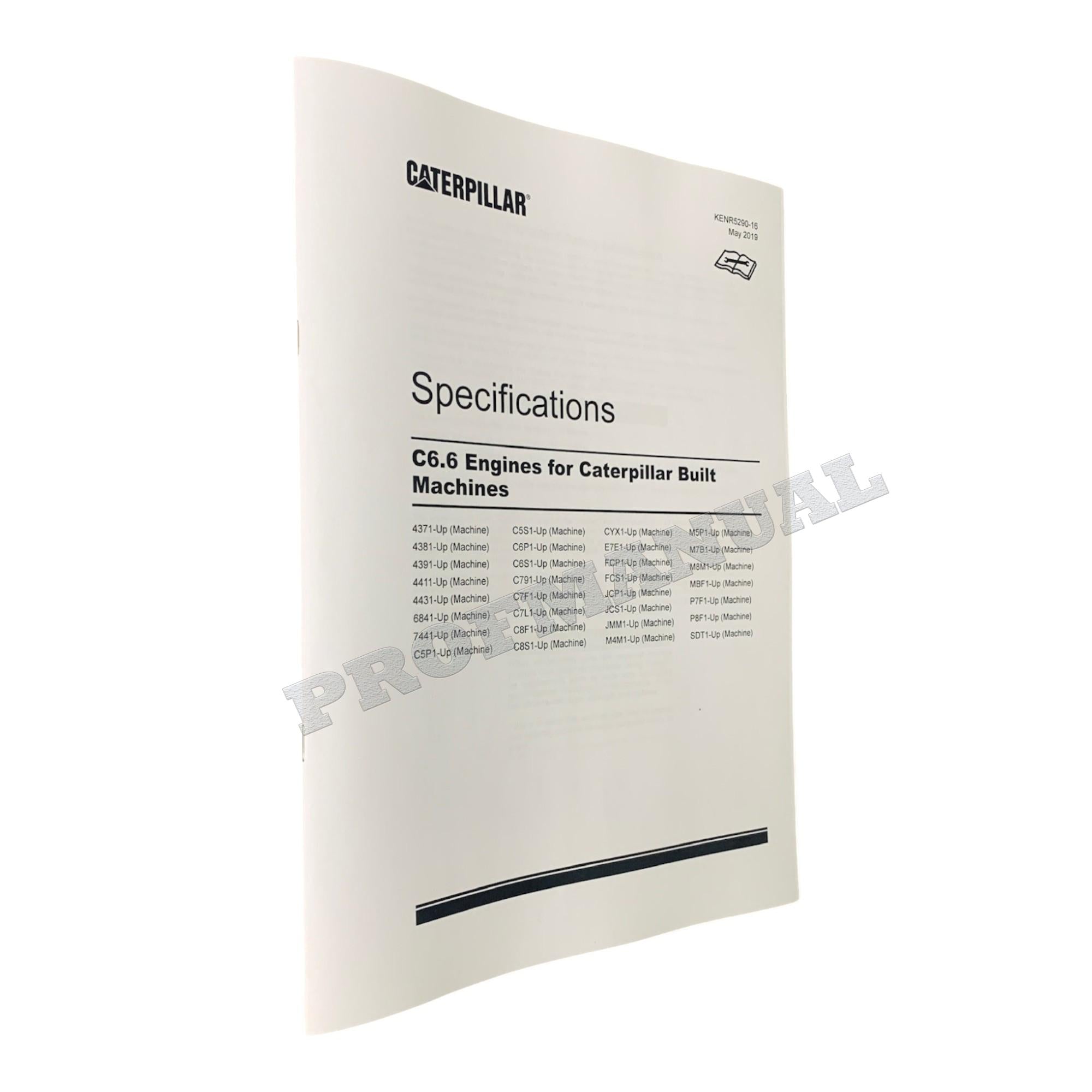 Caterpillar C6.6 Engine Disassem Assem Specif Troubleshooting Service Manual *Send SN