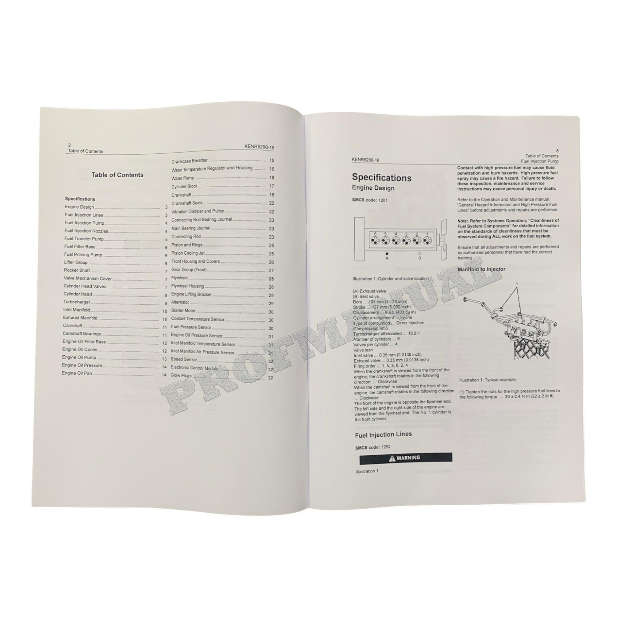 Caterpillar C6.6 Engine Disassem Assem Specif Troubleshooting Service Manual *Send SN