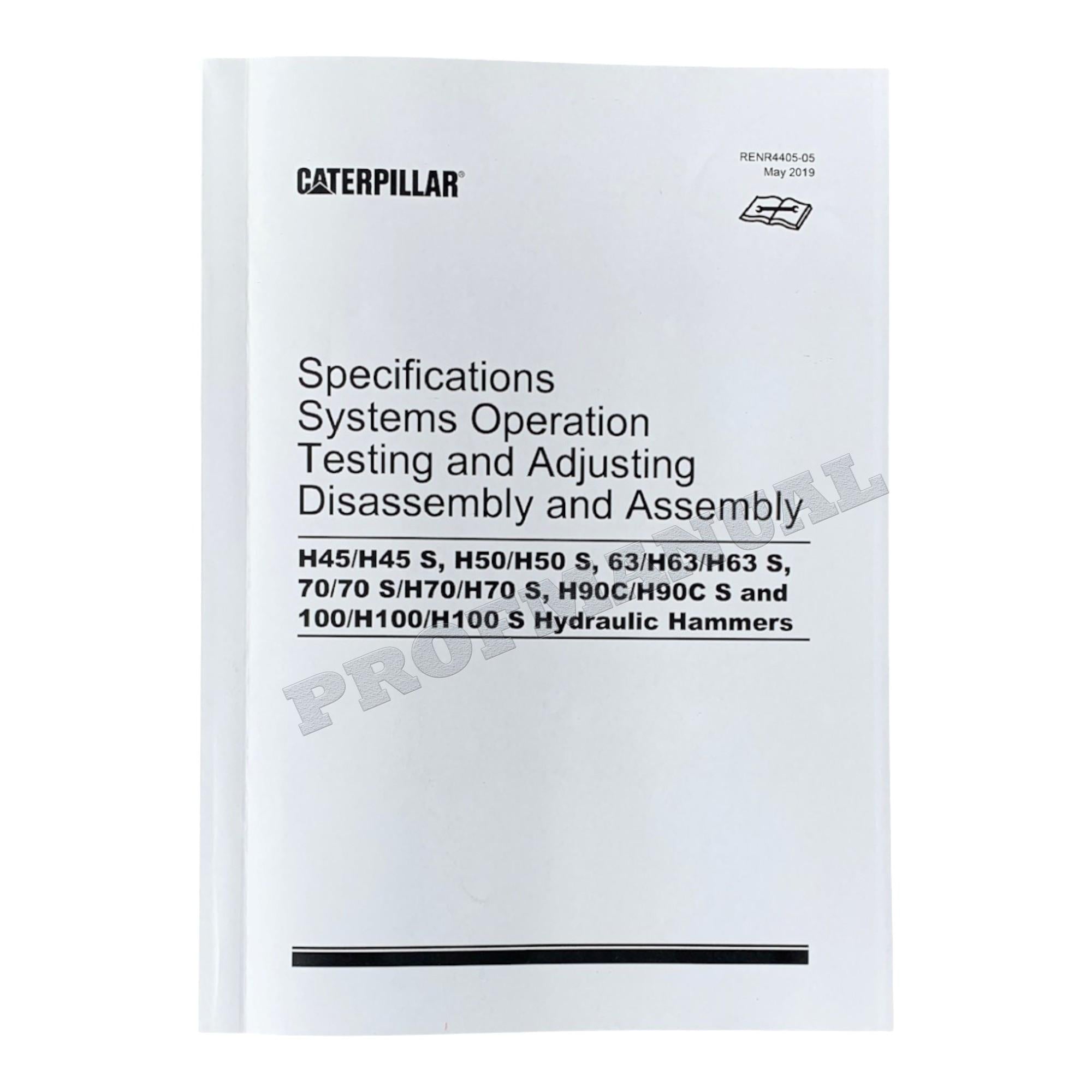 Manual de servicio completo del martillo hidráulico Caterpillar H45 H45s H50 H50s 63 H63 H63s