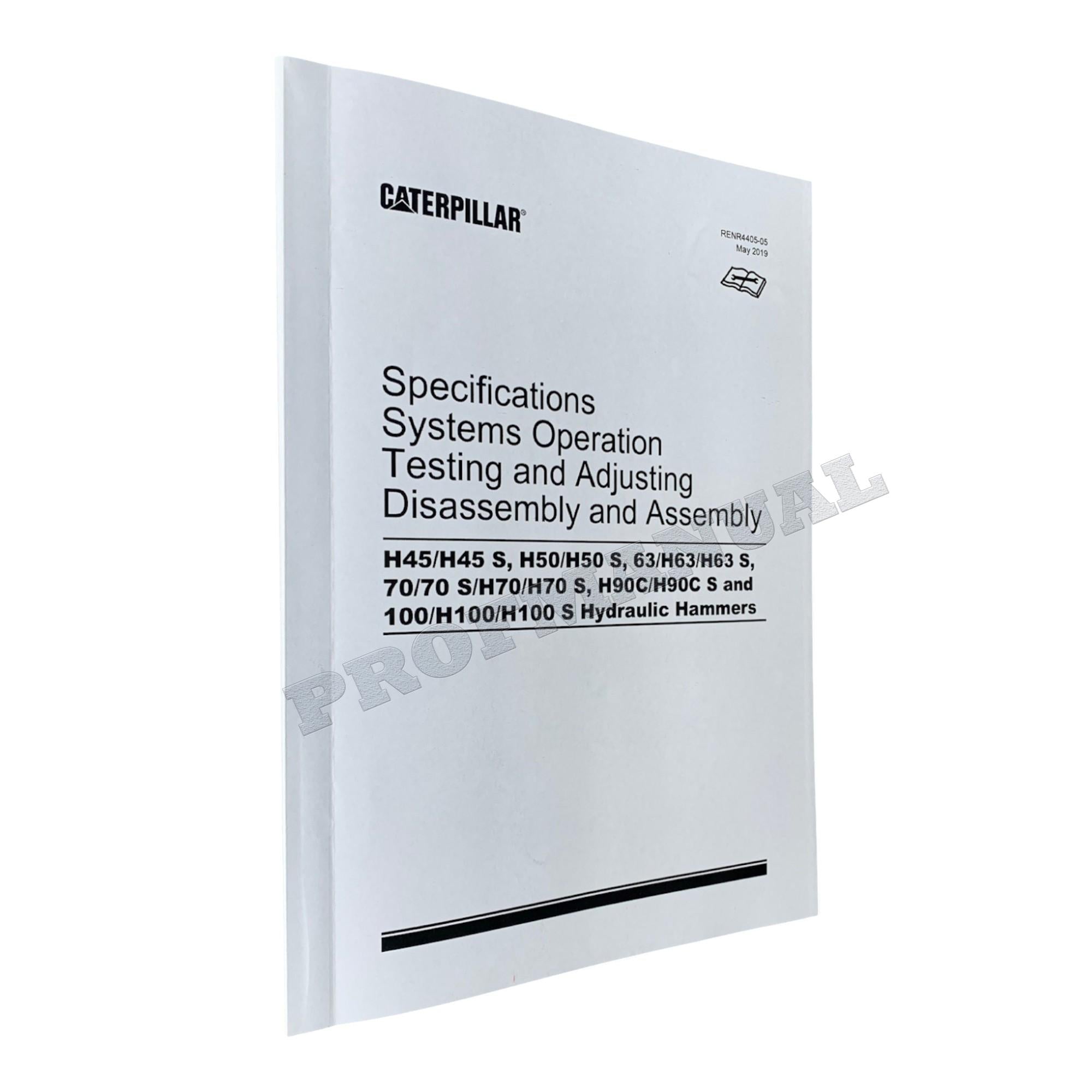 Manual de servicio completo del martillo hidráulico Caterpillar H45 H45s H50 H50s 63 H63 H63s
