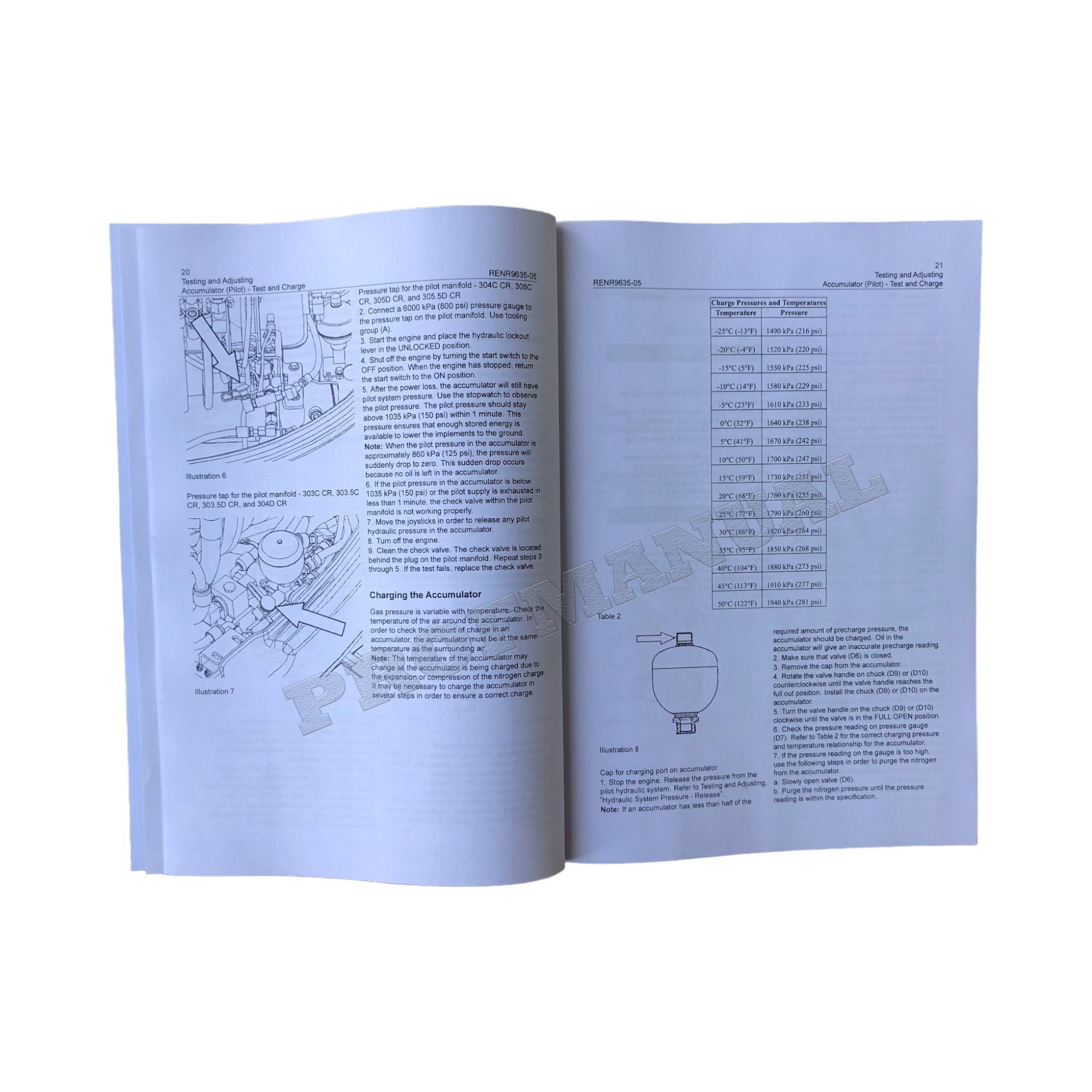 Manual de servicio de la excavadora Caterpillar 305C CONJUNTO COMPLETO N.º DE SERIE HWJ y SUPERIORES