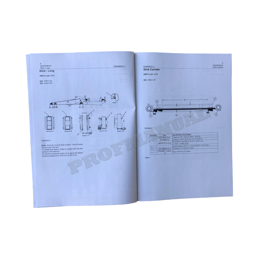 Manual de servicio de la excavadora Caterpillar 305C CONJUNTO COMPLETO N.º DE SERIE HWJ y SUPERIORES
