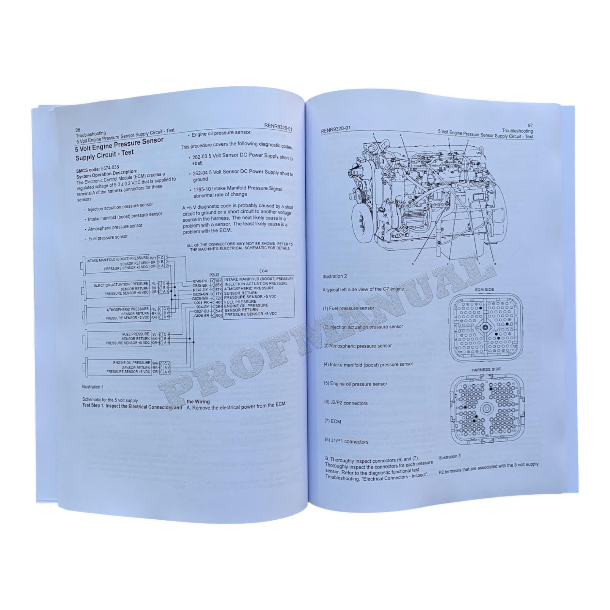 Caterpillar C7 Engine Skidder Disassem Assem Test Adjust Manual SET 5 BOOKS