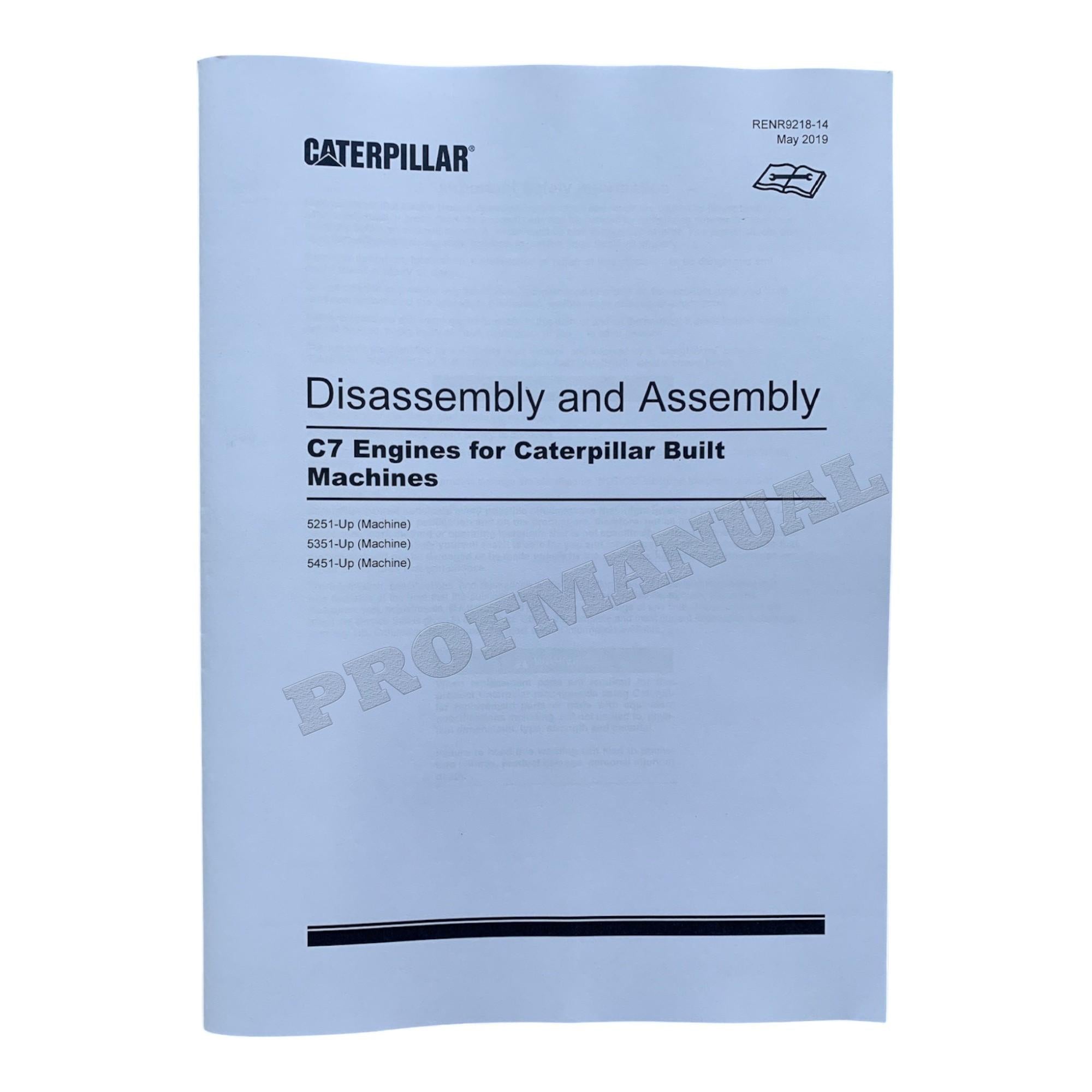 Caterpillar C7 Engine Skidder Disassem Assem Test Adjust Manual SET 5 BOOKS