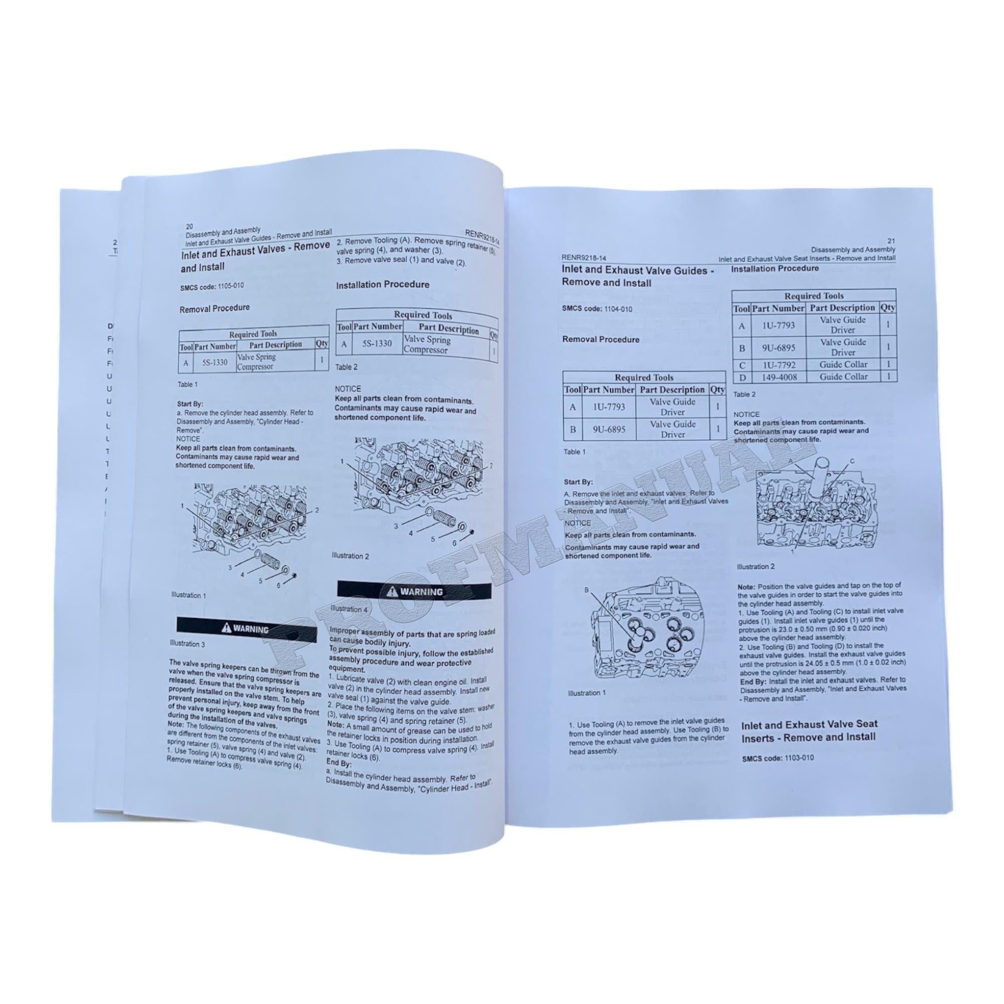 Caterpillar C7 Engine Skidder Disassem Assem Test Adjust Manual SET 5 BOOKS