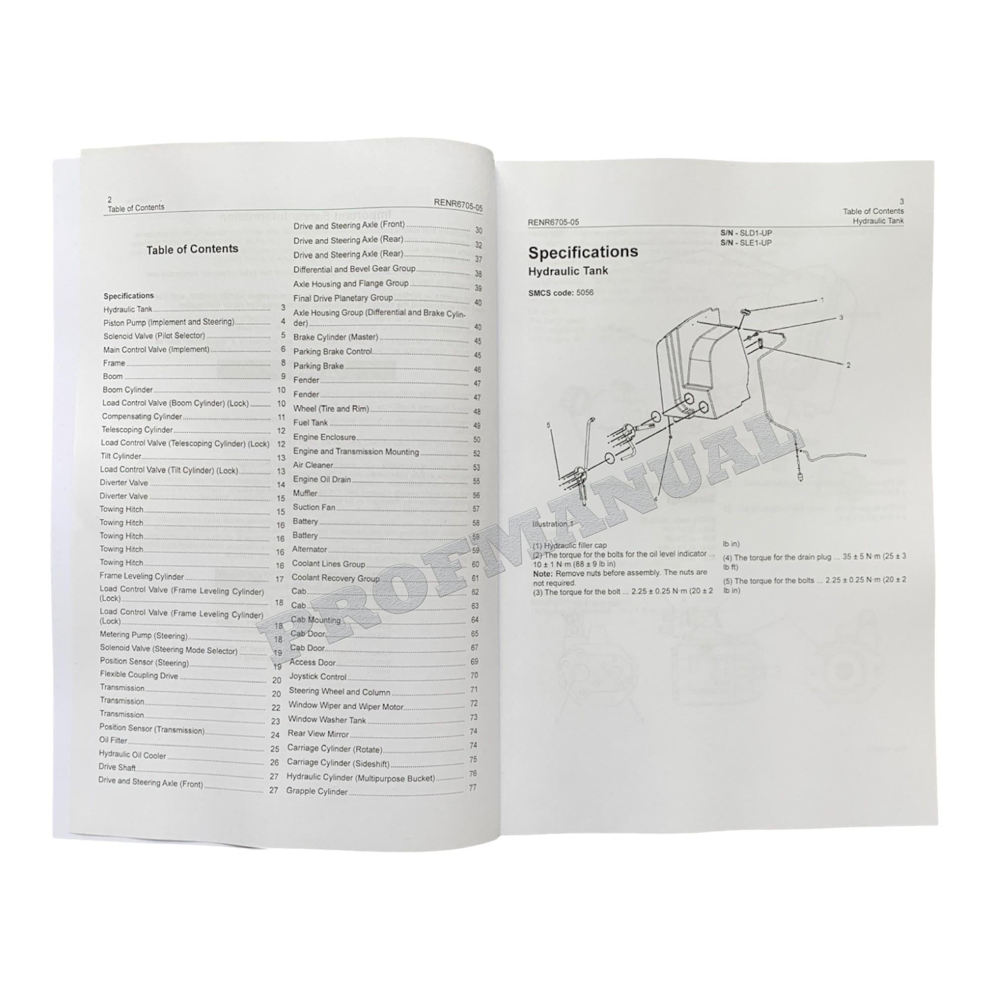 Caterpillar TH350B TH355B TH360B TH460B TH560B TELEHANDLER Full Service Manual