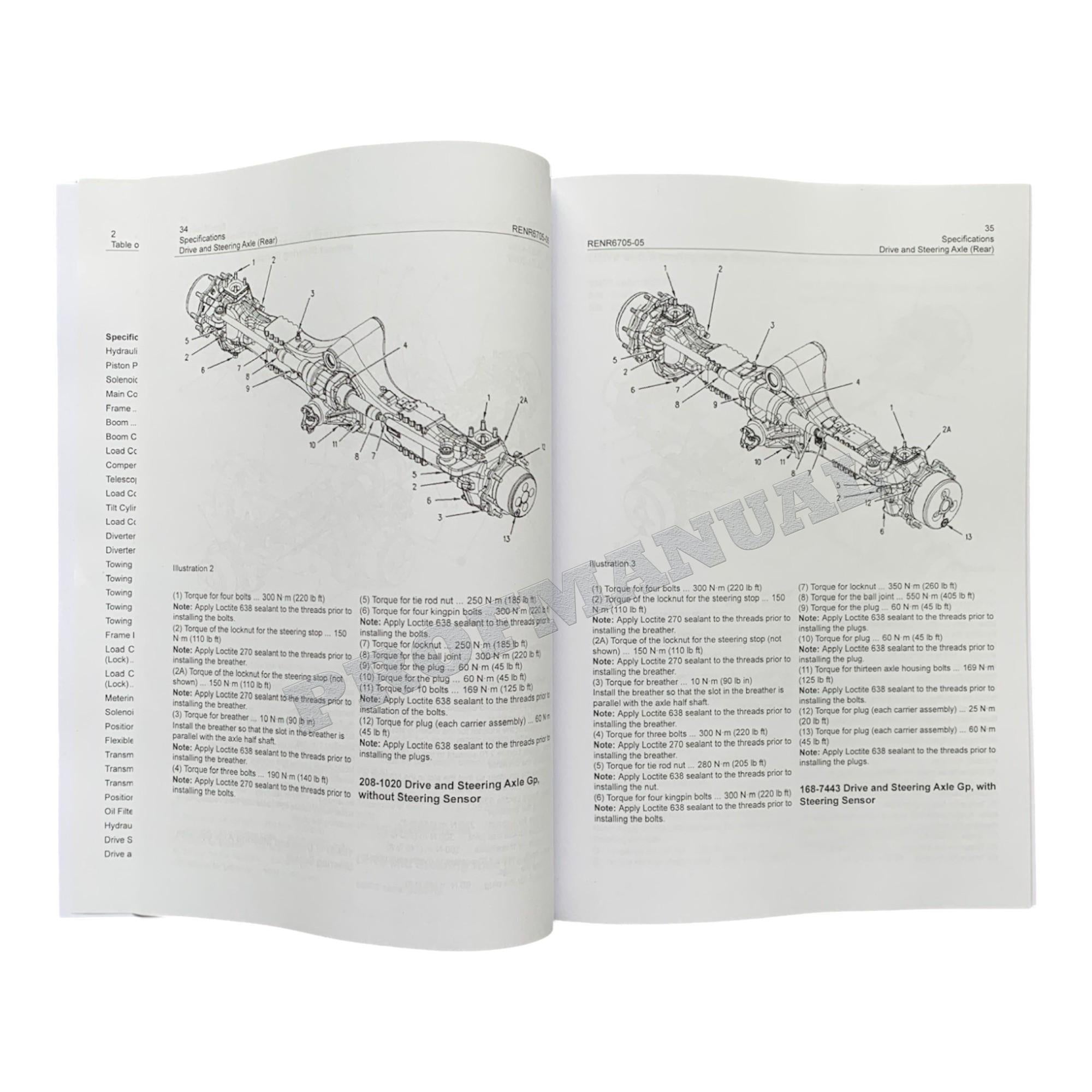 Caterpillar TH350B TH355B TH360B TH460B TH560B TELEHANDLER Full Service Manual