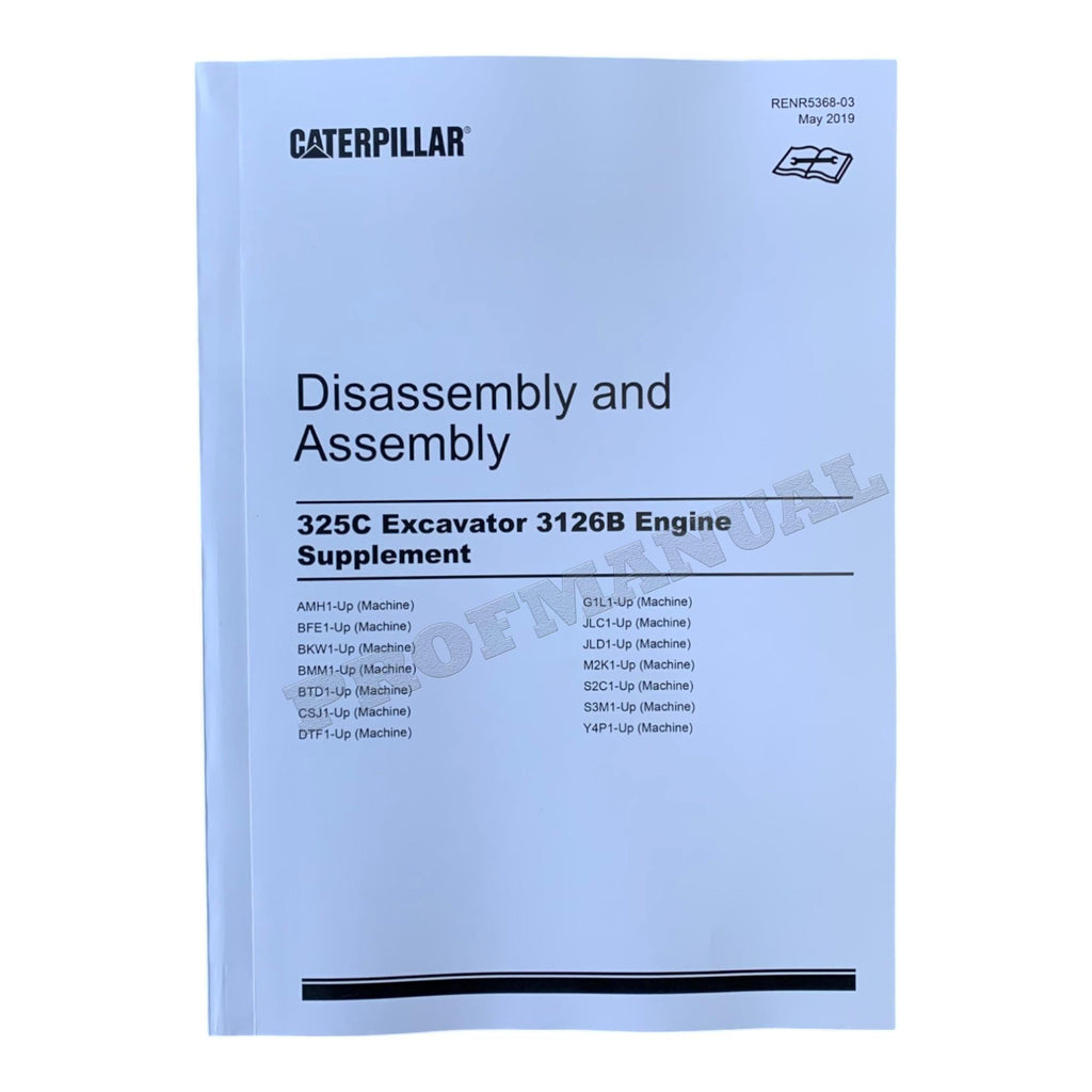 Caterpillar 325C Excavator Full Service Manual 20 books S.N.BFE 1-UP  *Send serial number