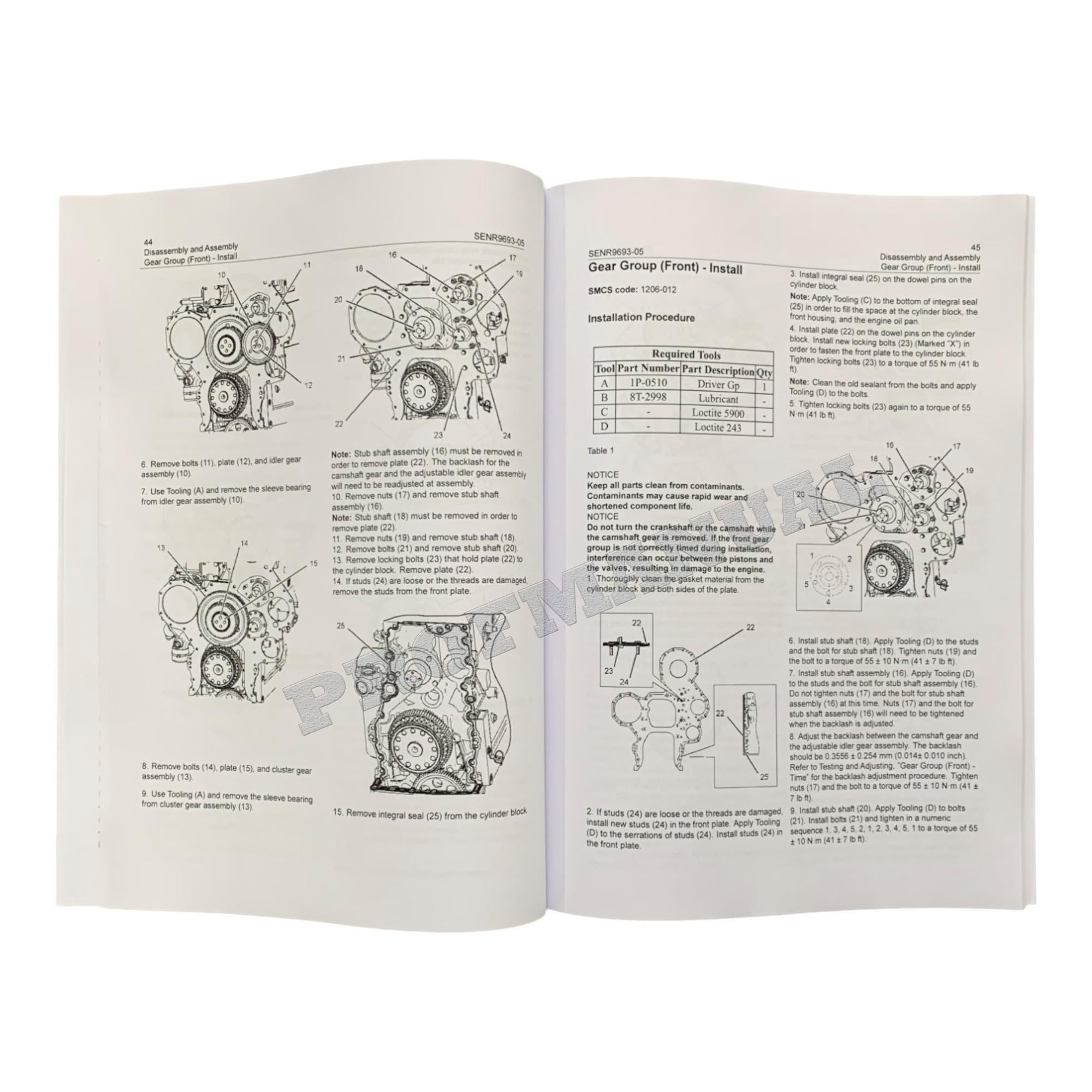 Caterpillar C15 ACERT Engine Full Service Manual BXS1-UP *Send serial number
