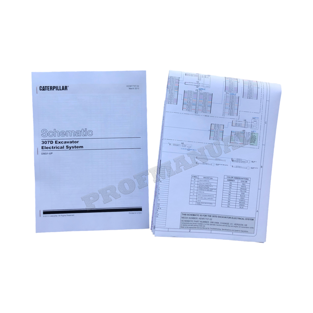 Manual de servicio del esquema eléctrico de la excavadora Caterpillar 307D ser DSG1-Up