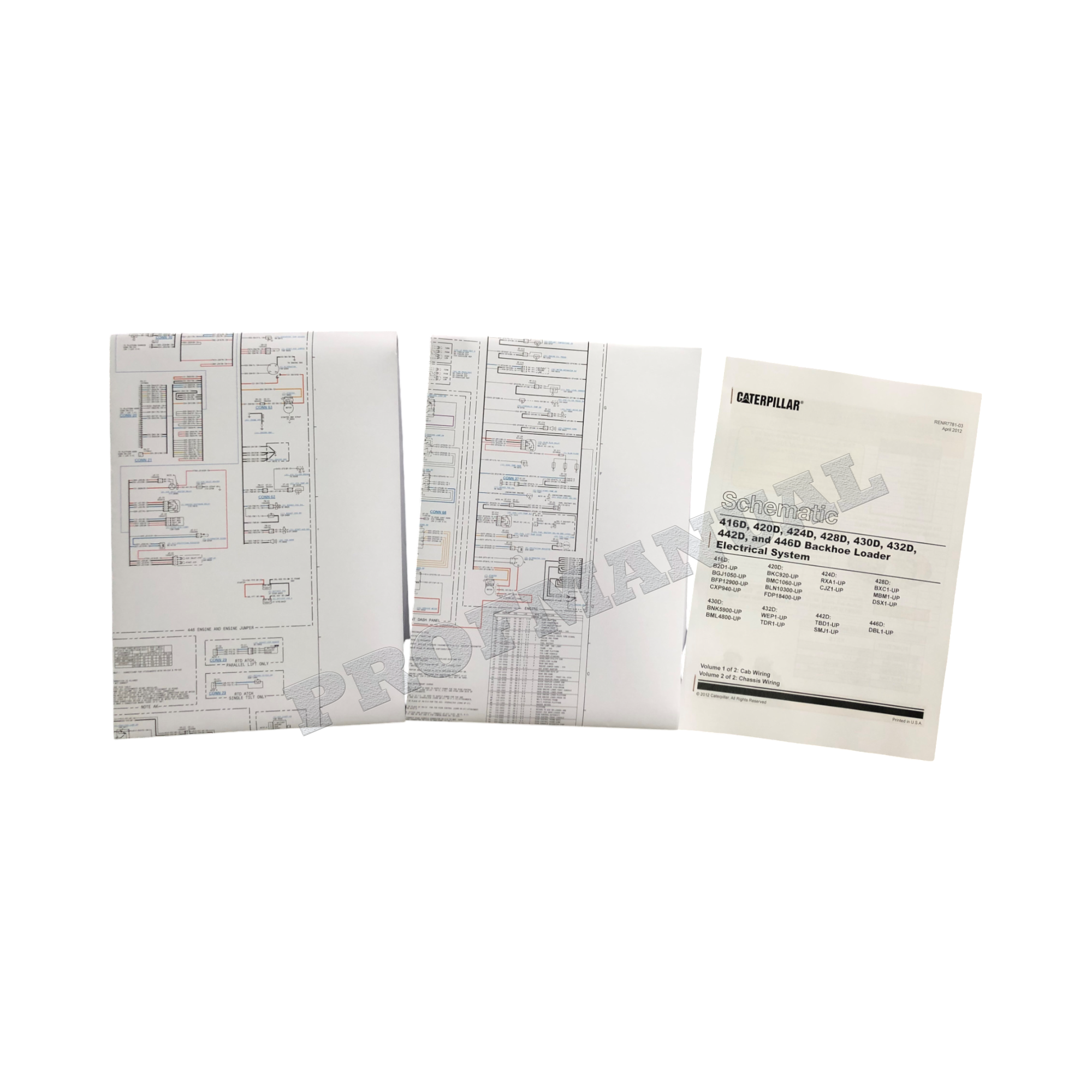 Caterpillar 430D 432D 442D 446D Loader Electr Schematic Service Manual RENR7781